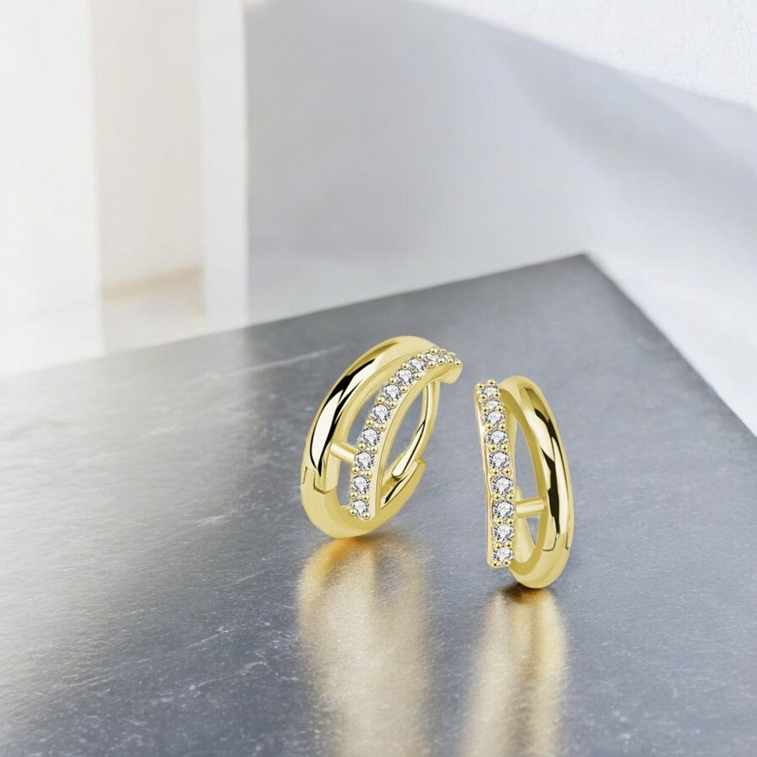 KARMA Paar Creolen Gold Sterling Silber günstig online kaufen