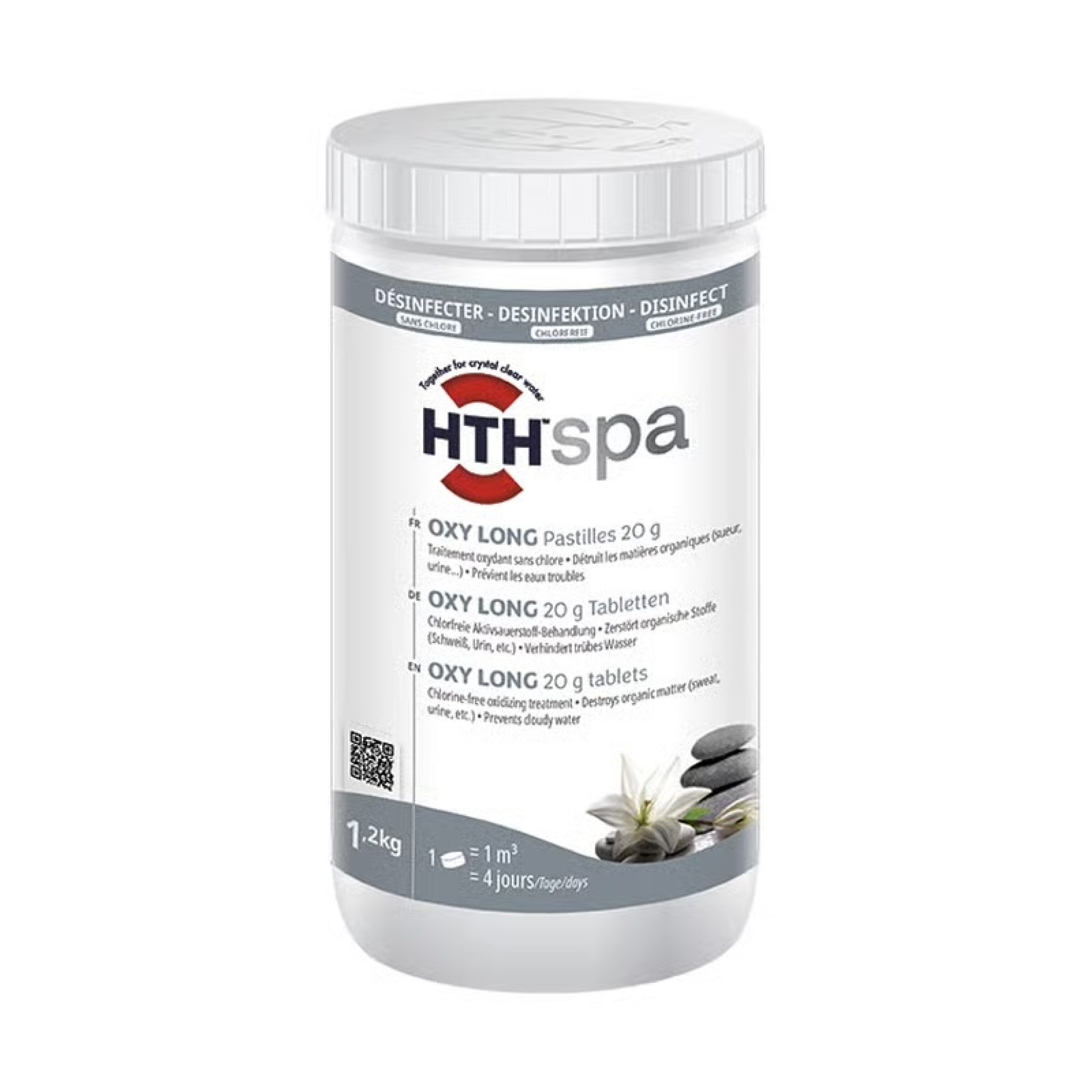 HTH Обслуживание бассейна hth Spa Oxy Long 1,2 kg Aktivsauerstofftabletten 20g für Whirlpools