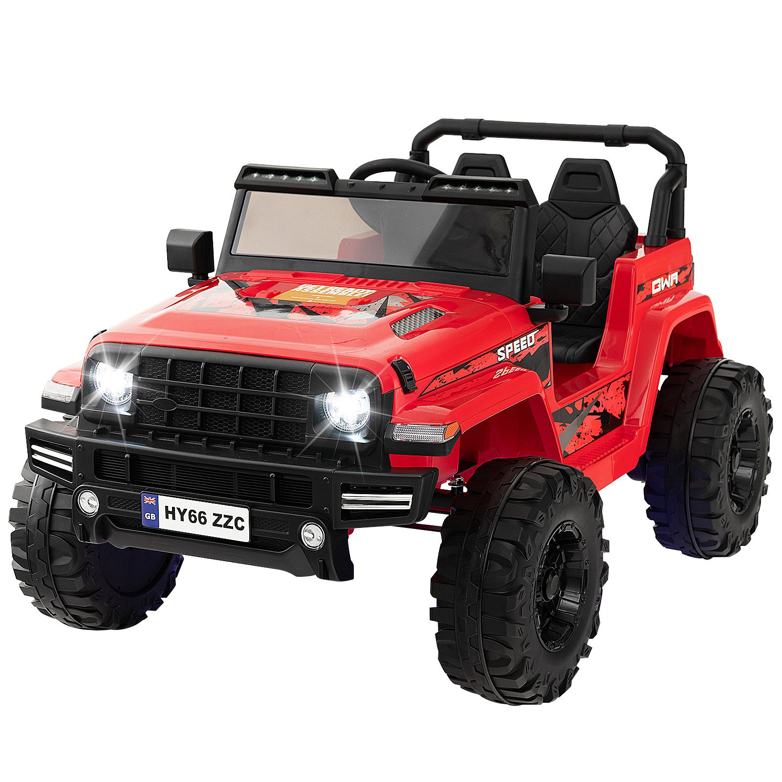 COSTWAY Elektro-Kinderauto 24V, 2 Sitzer mit Musik & USB & LED günstig online kaufen