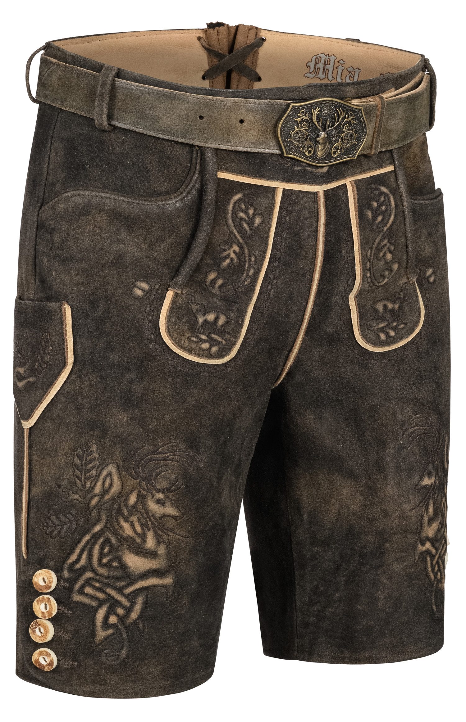 Nübler Trachtenlederhose Lederhose Pertran in Juniper günstig online kaufen