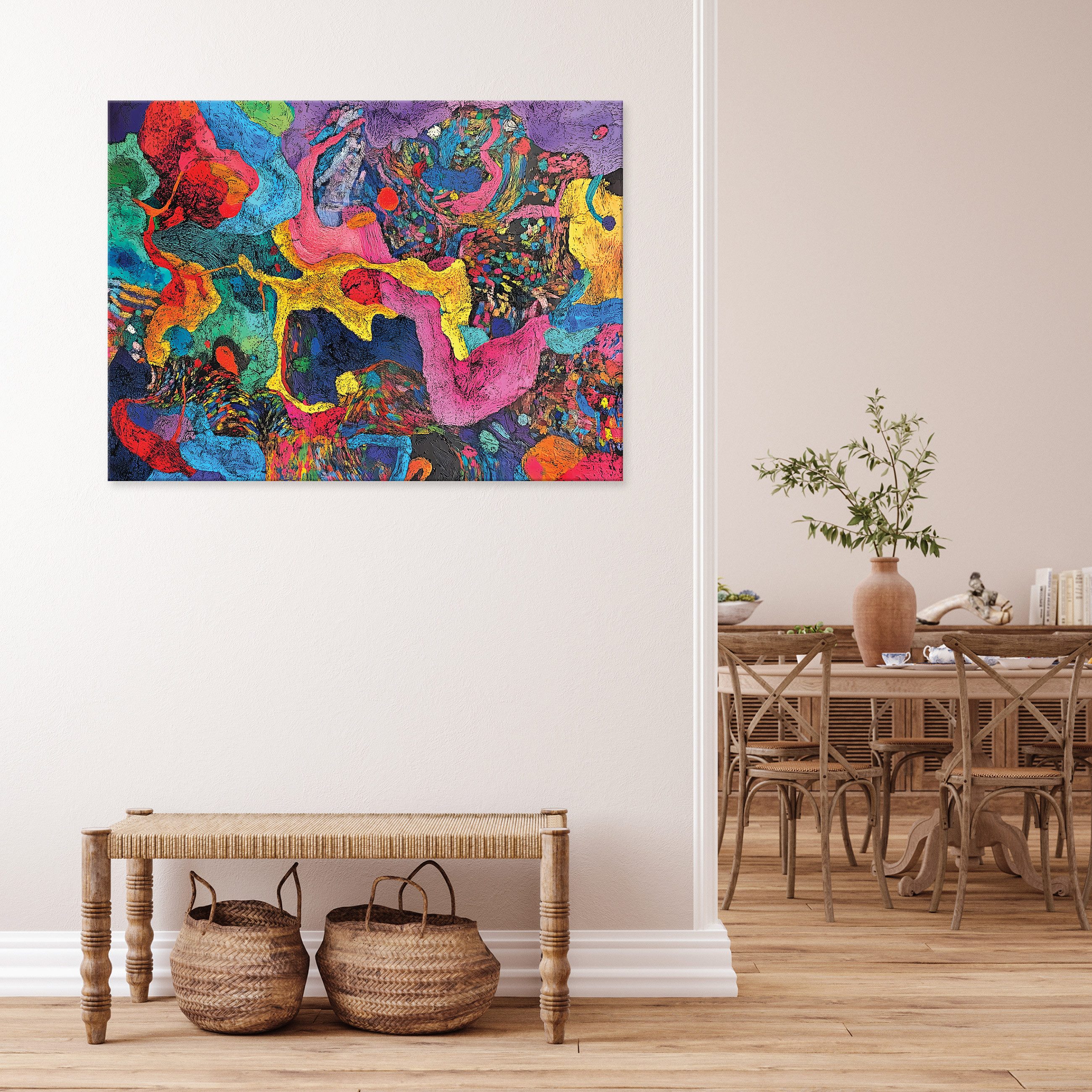 Wallarena Leinwandbild Abstrakt Bunt Kunst Modern Wandbilder Wand Deko XXL günstig online kaufen