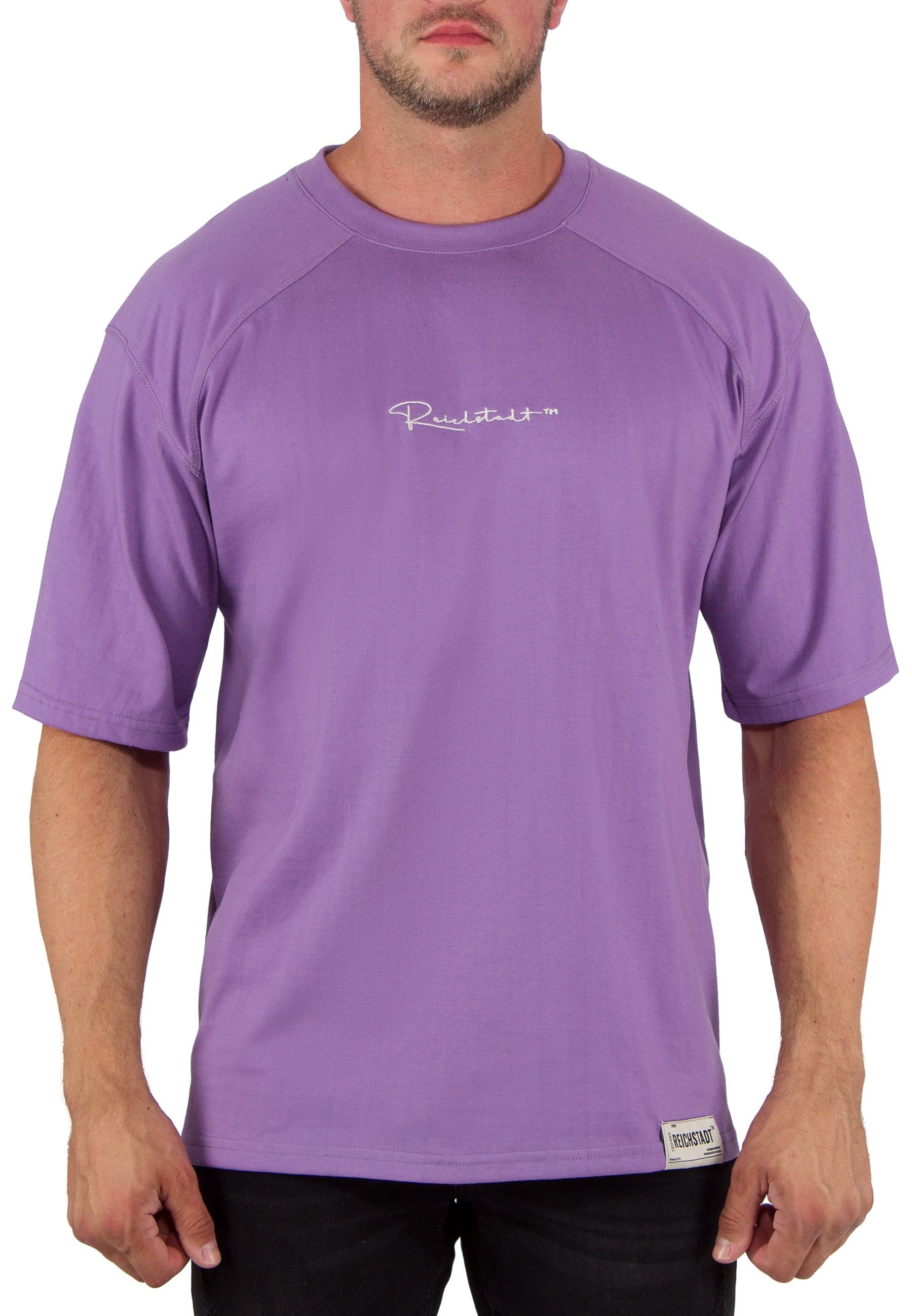 Reichstadt Oversize-Shirt Light Purple XL (1-tlg) mit Stitching auf der Brust