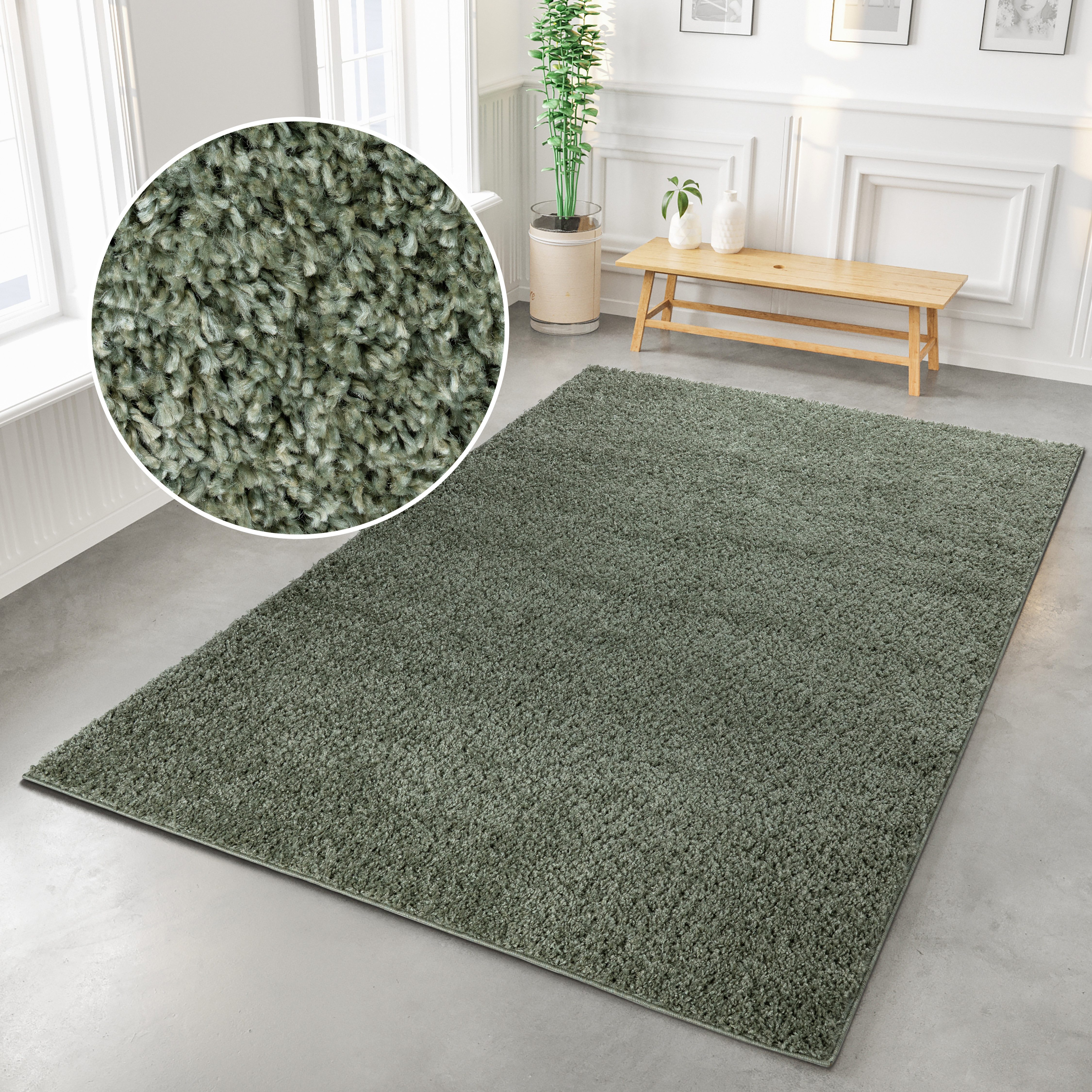 my home Hochflor-Teppich Viva, rechteckig, Höhe: günstig online kaufen