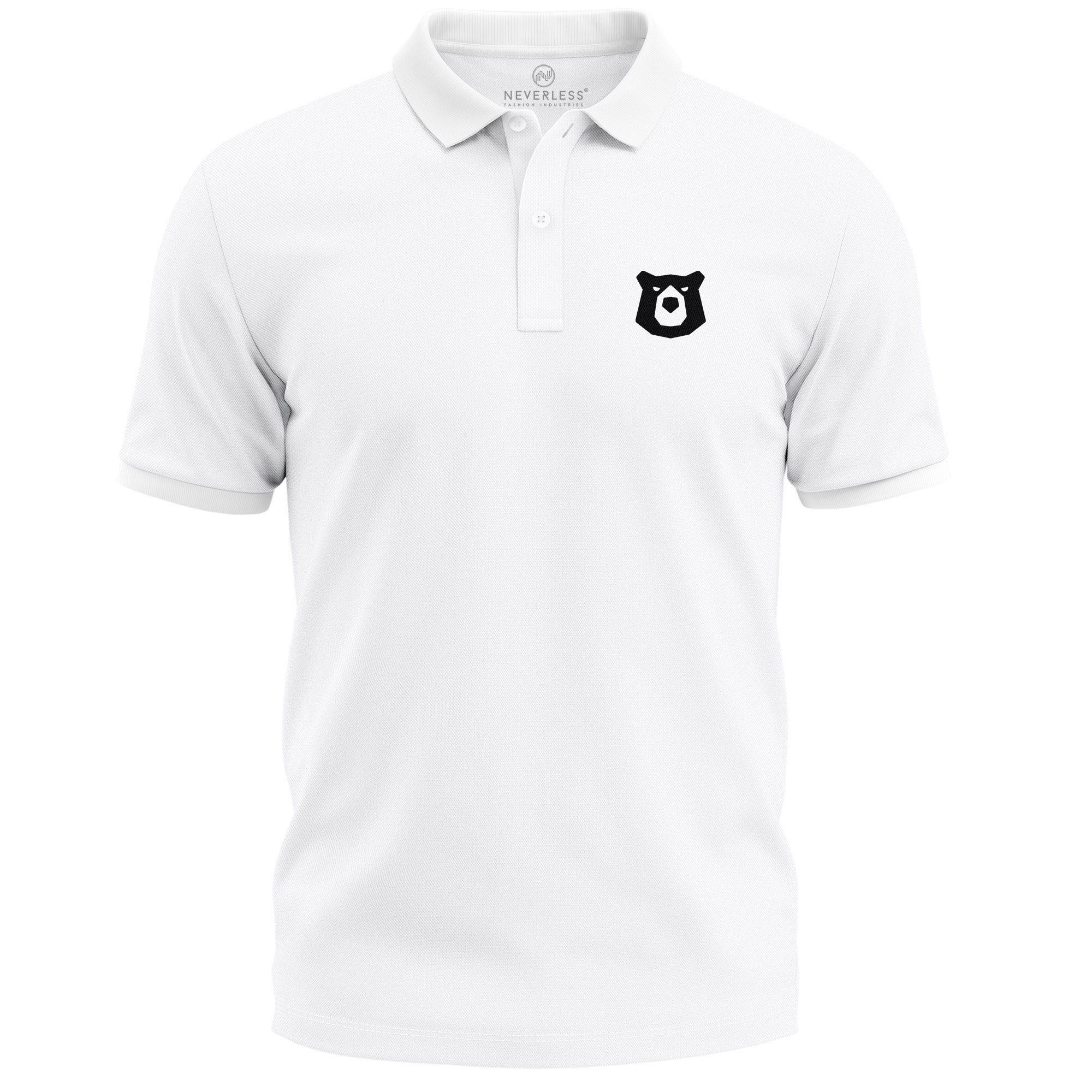 Poloshirt Poloshirt Herren Bär Tierlogo im Polygon-Stil – Kurzarm Polo Sommer