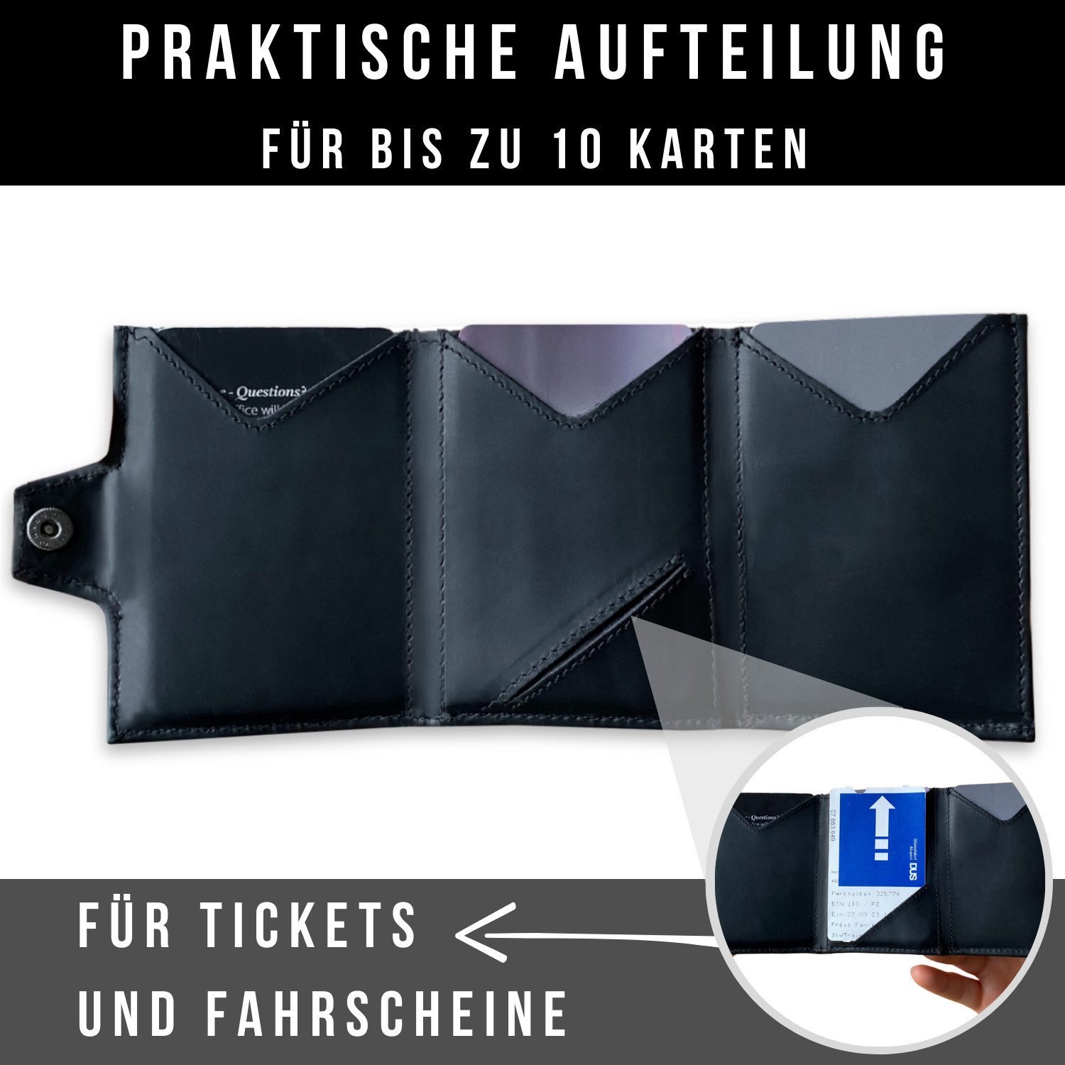 Frentree Geldbörse Slim Wallet mit RFID-Schutz- Geldbörse aus echtem Leder günstig online kaufen