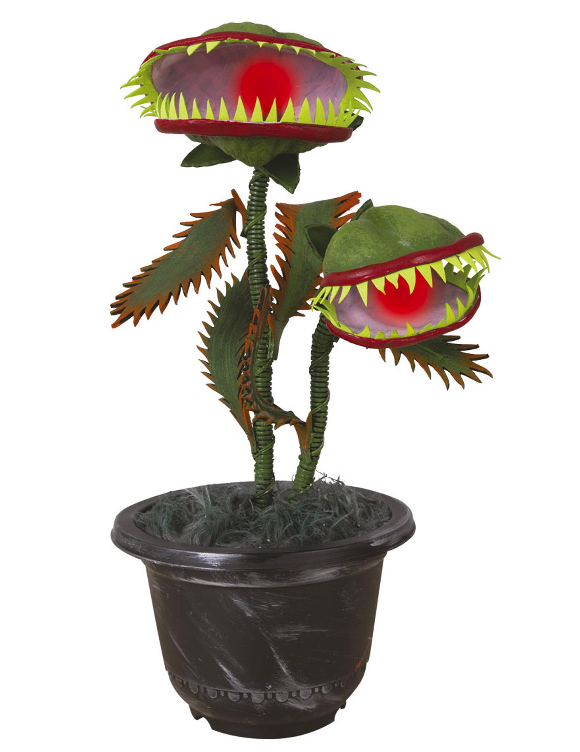 Kostüm Fleischfressende Pflanze Halloween-Partydeko grün-rot-schwarz 42 cm