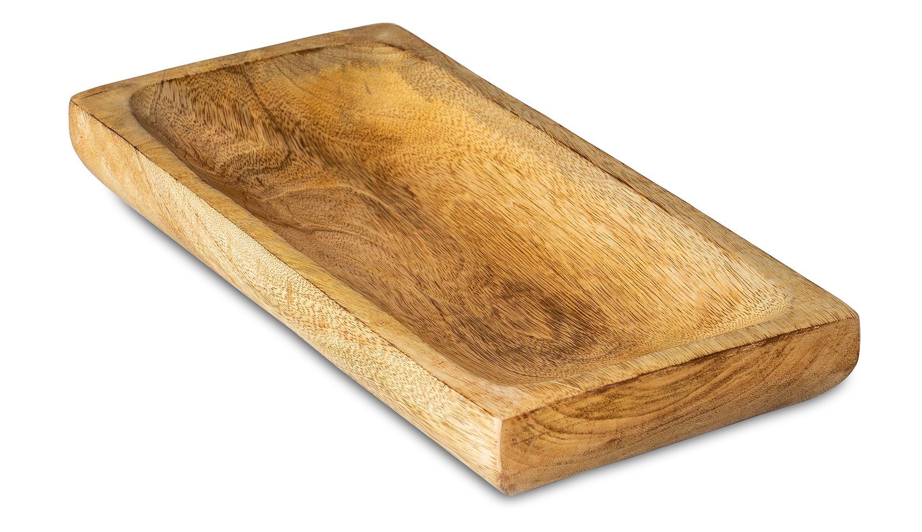 Levandeo® Dekotablett, Tablett Holzschale Mango 31x15 cm Tischdeko Obstschale