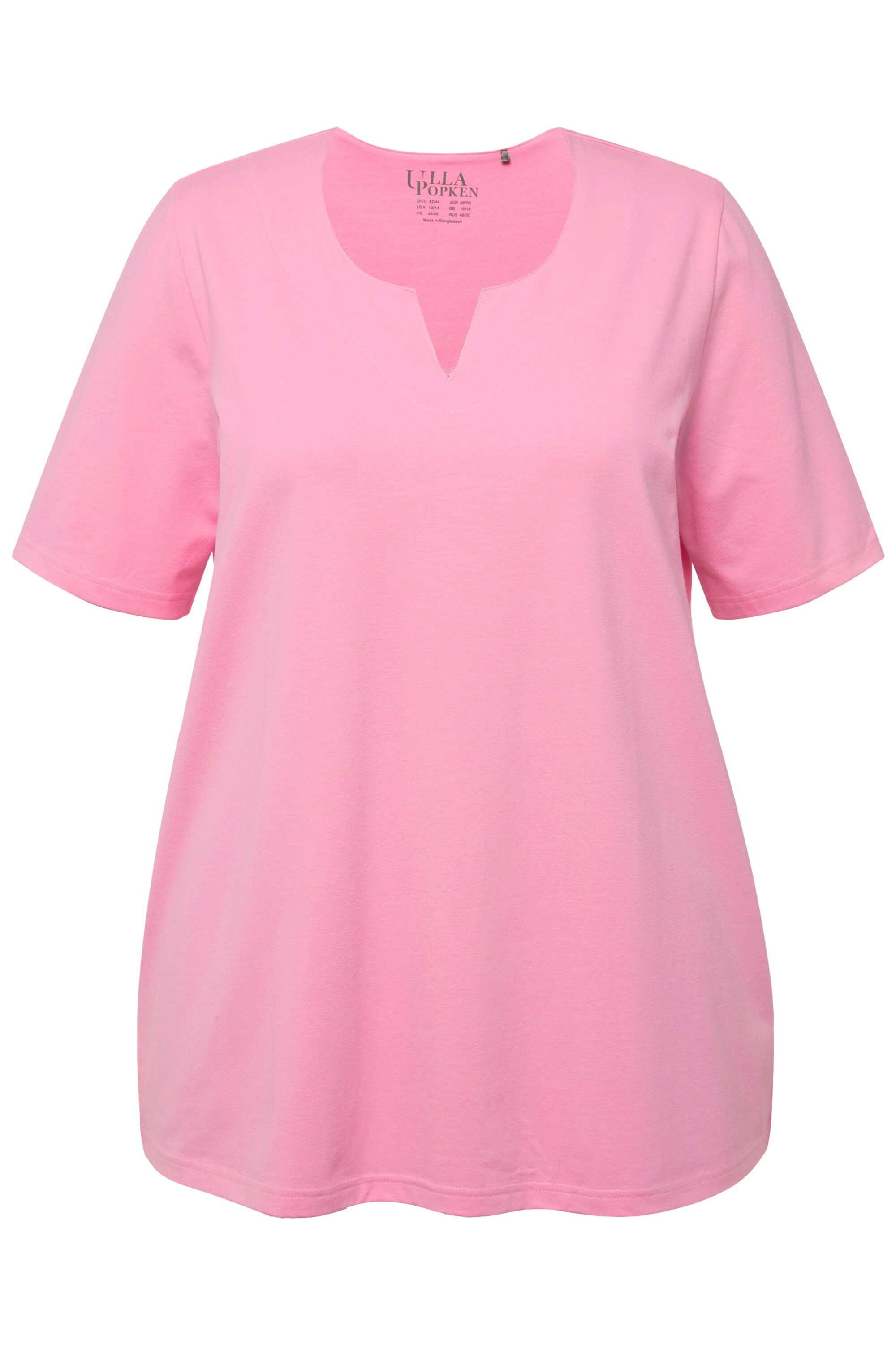 Ulla Popken T-Shirt T-Shirt A-Linie Tunika-Ausschnitt Halbarm günstig online kaufen