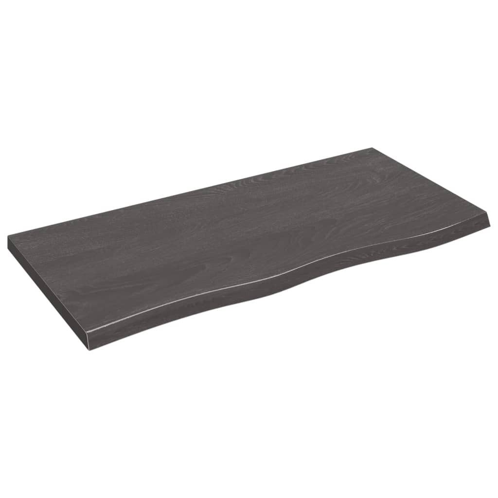 vidaXL Wandregal 100 x 50 x 4 cm Wandregal Dunkelgrau 100x50 cm Massivholz Eiche Handge
