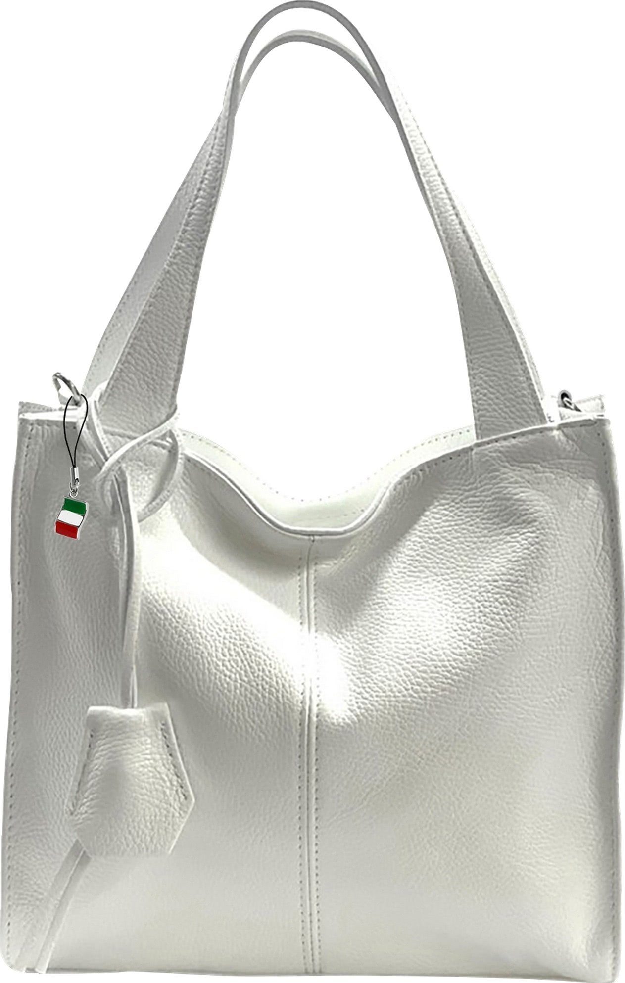 Schultertasche Florence Echtleder Hobo Bag Damen weiß