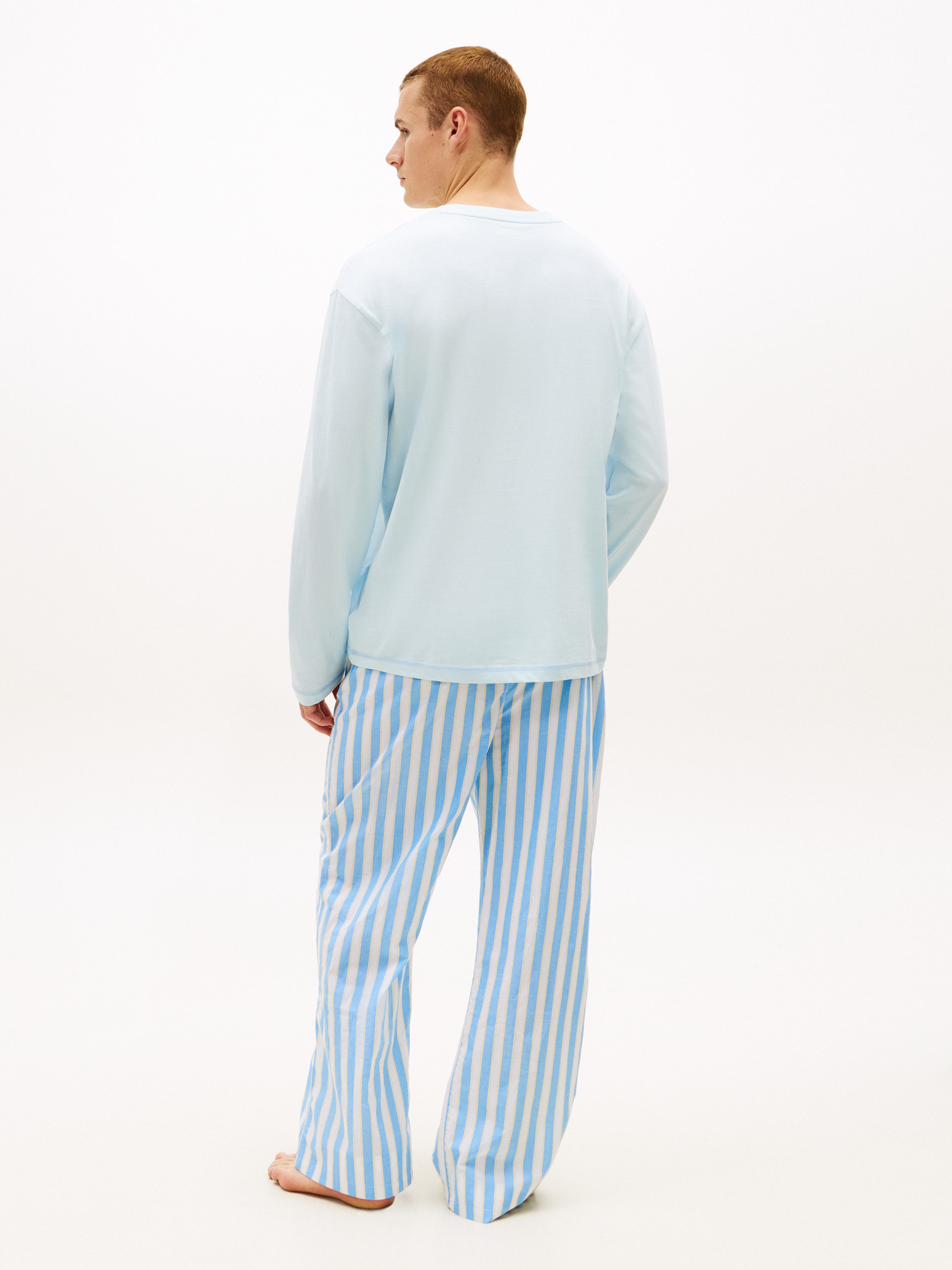 Tommy Hilfiger Underwear Pyjama LS WOVEN Pyjama SET PRINT (2 tlg) mit Rundhals, Hose kariert, mit elastischem Bund