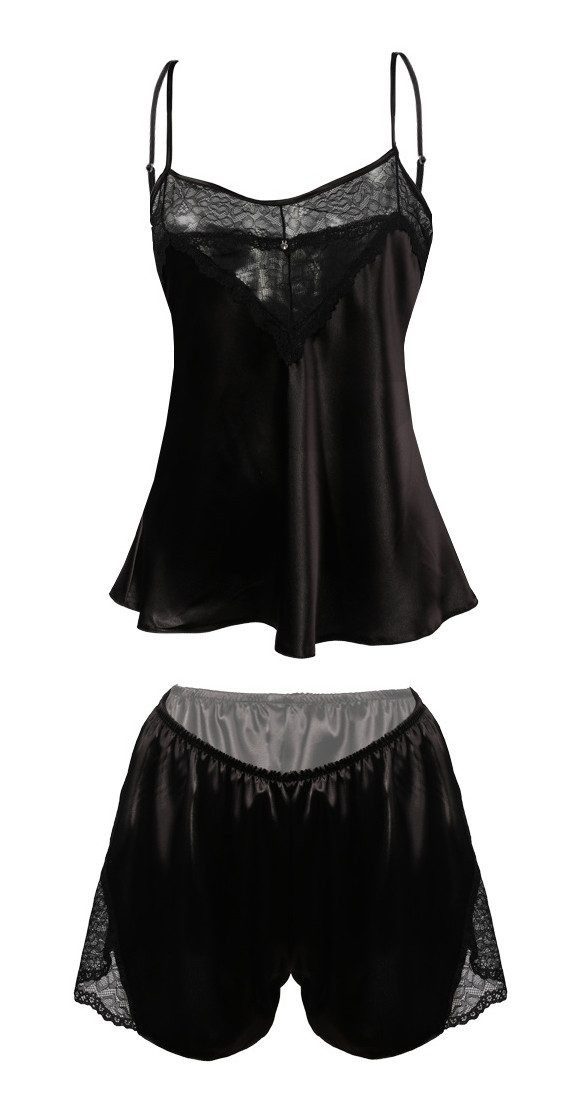 DKaren Pyjama mit transparenter Spitze, feminines Nachtwäsche-Set günstig online kaufen