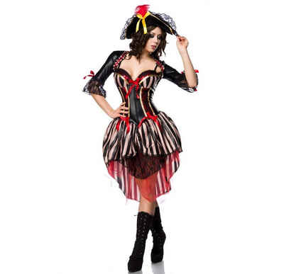 Mask Paradise Piraten-Kostüm 3-tlg. Piraten-Kostüm Piratenkleid Hut Bolero Piratenkostüm Karneval