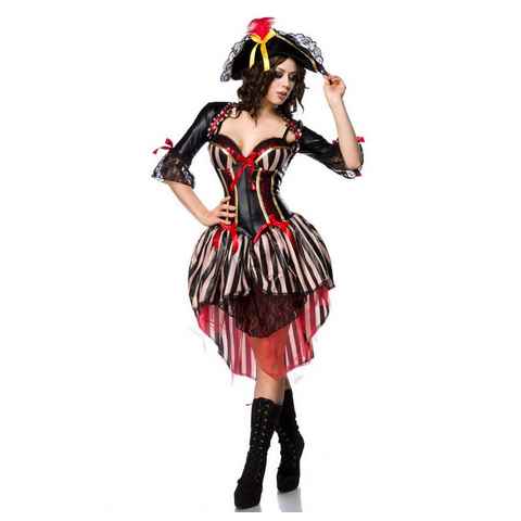 Mask Paradise Piraten-Kostüm 3-tlg. Piraten-Kostüm Piratenkleid Hut Bolero Piratenkostüm Karneval
