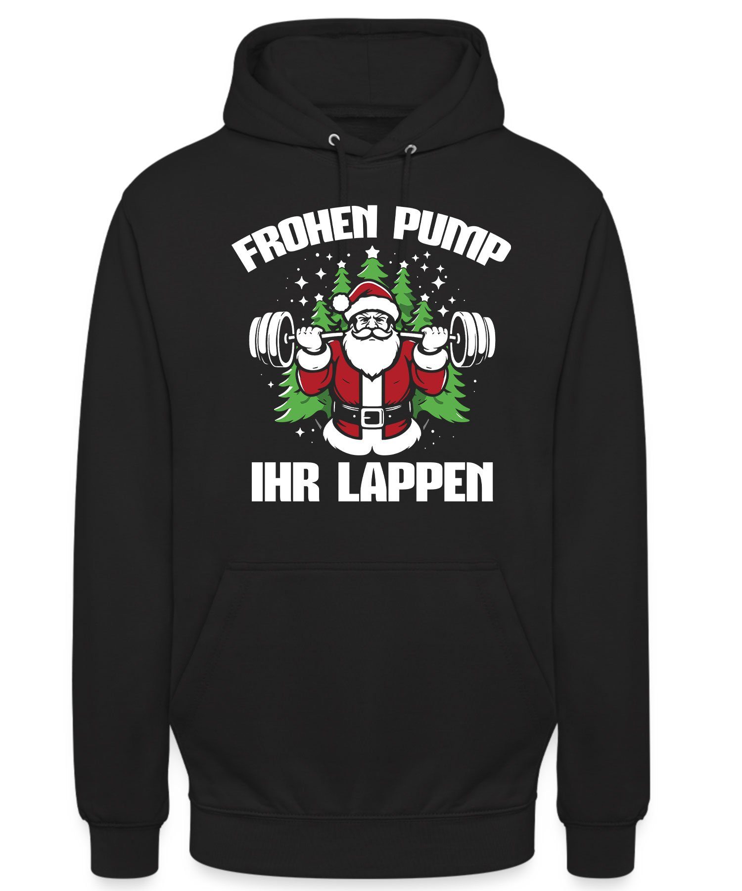 Lappen Frohen - ihr Schwarz (1-tlg) Unisex Quattro Christmas Kapuzenpullover Pump X-mas Hoodie Weihnachten Formatee