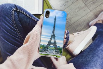 MuchoWow Handyhülle Der Eiffelturm vor einer farbenprächtigen Kulisse, Handyhülle Apple iPhone XR, Smartphone-Bumper, Print, Handy