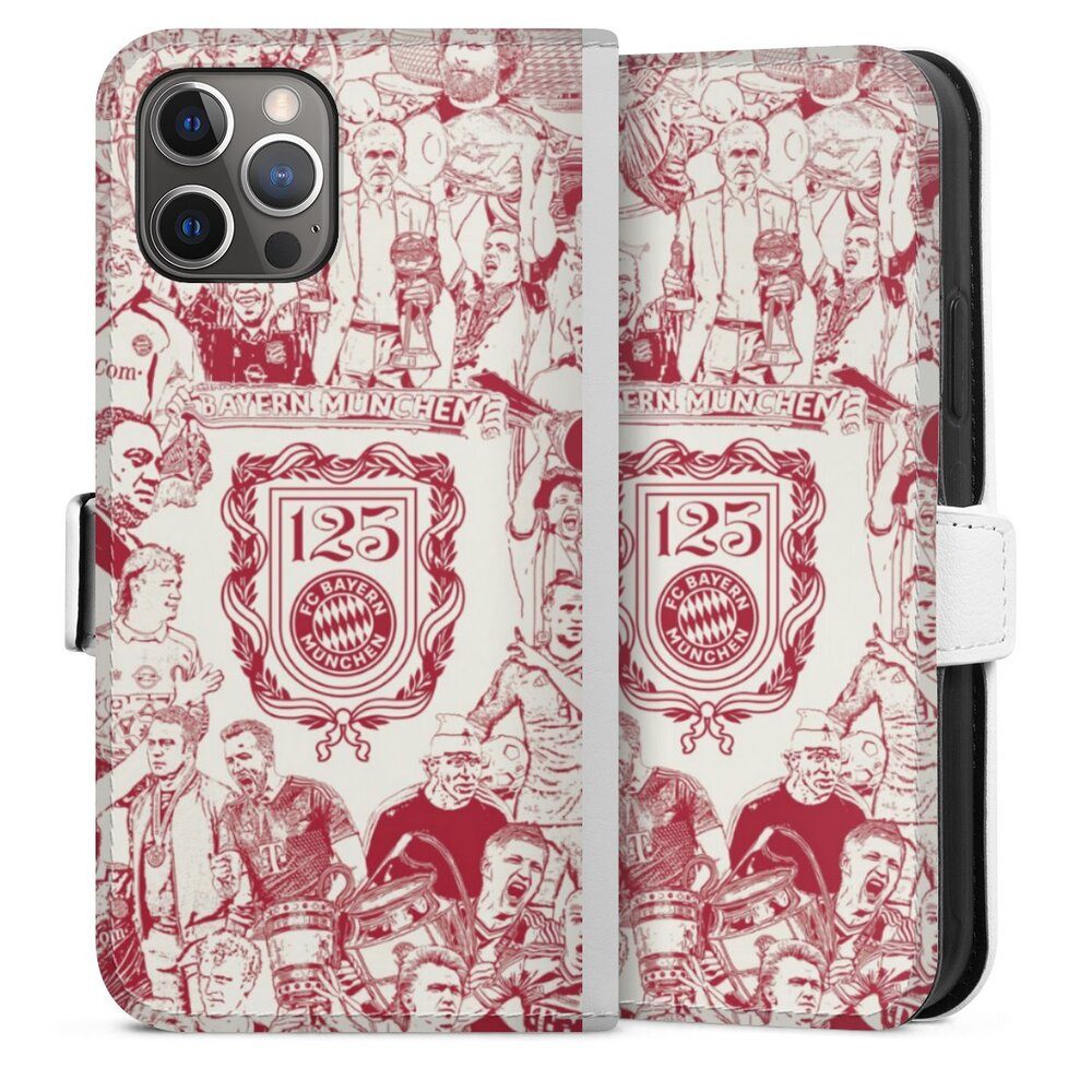 DeinDesign Handyhülle FCB 125 Jahre FC Bayern München Offizielles Lizenzprodukt, Apple iPhone 12 Pro Hülle Handy Flip Case Wallet Cover