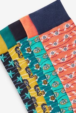 Next Kurzsocken Socken mit lustigen Mustern, 5er-Pack (5-Paar)