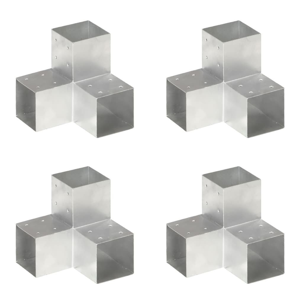 vidaXL Zaunpfosten Pfostenverbinder 4 Stk. Y-Form Verzinktes Metall 101 x 101 mm, (4-St)