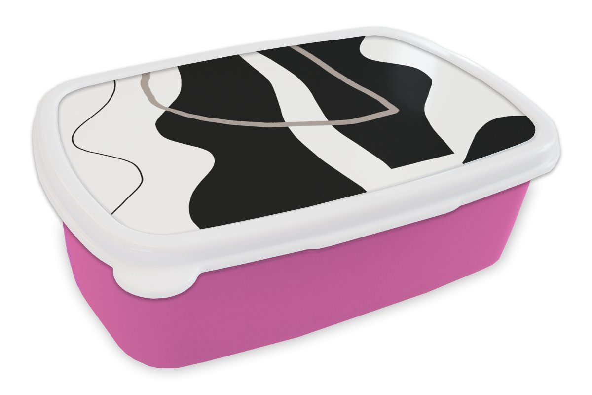 MuchoWow Lunchbox Abstrakt - Minimalismus - Design, Kunststoff, (2-tlg), Brotbox für Erwachsene, Brotdose Kinder, Snackbox, Mädchen, Kunststoff rosa | Lunchboxen