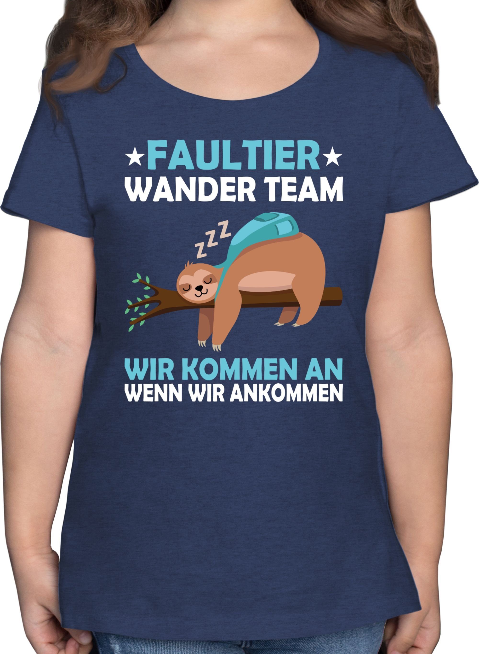 T-Shirt Hiking Meliert Sprüche Wander 2 Kinder Shirtracer Dunkelblau Team Faultier Statement