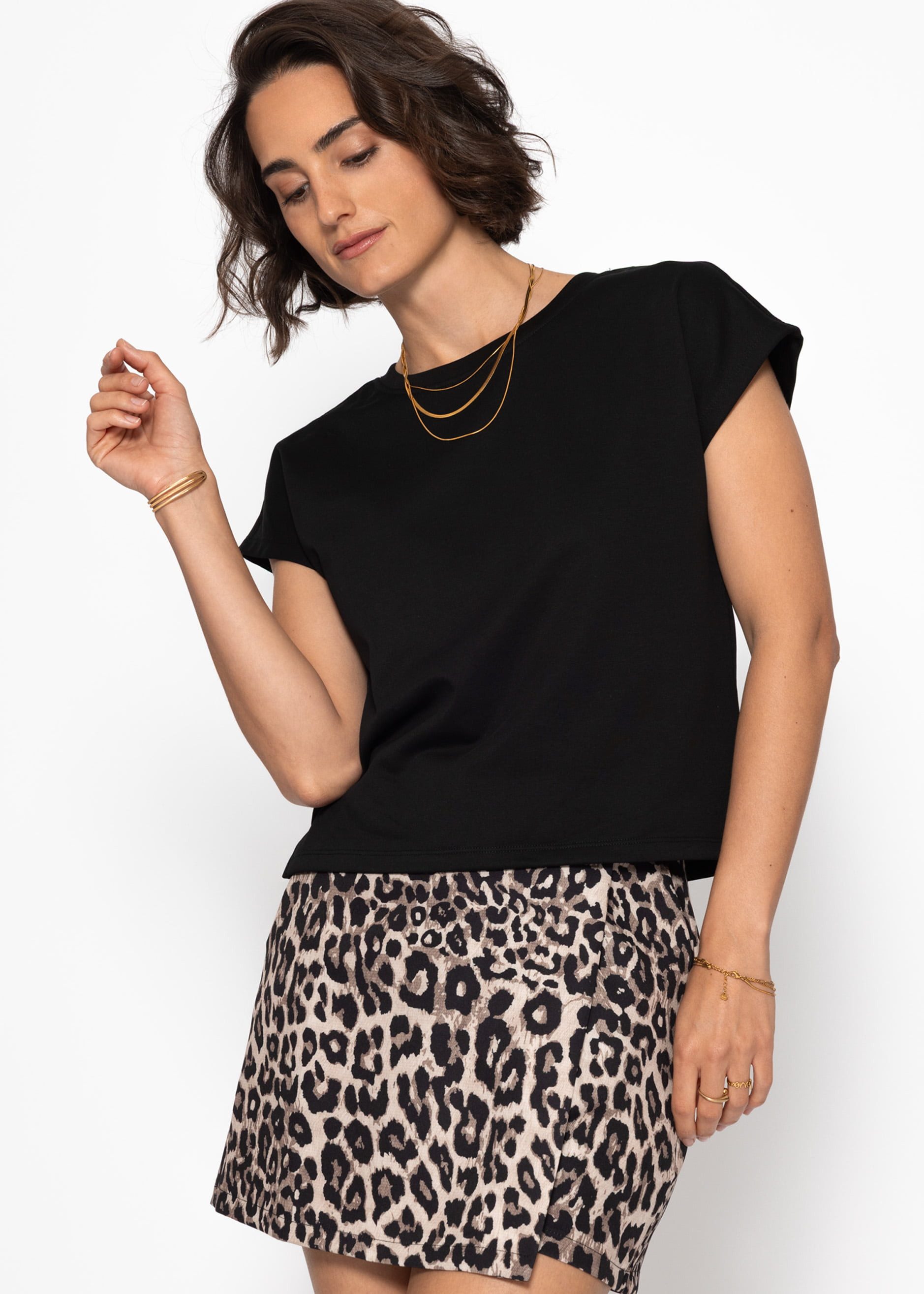 SASSYCLASSY T-Shirt Kurzarm Sweatshirt Damen mit Rückendetail T-Shirt mit R günstig online kaufen