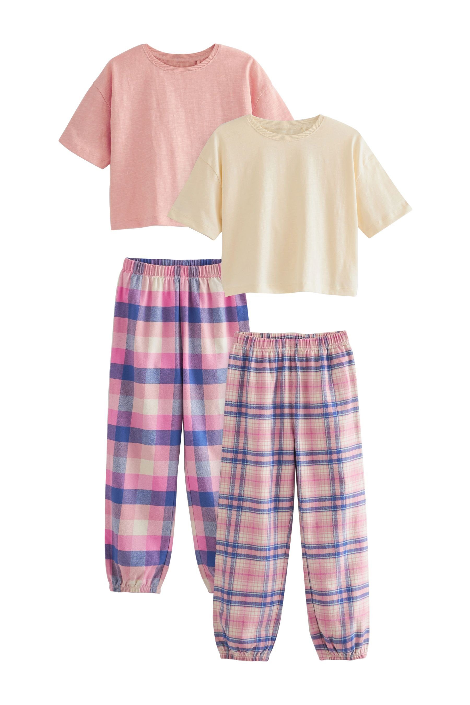 Next Pyjama Karierte Pyjamas aus Webstoff im 2er-Pack (4 tlg)