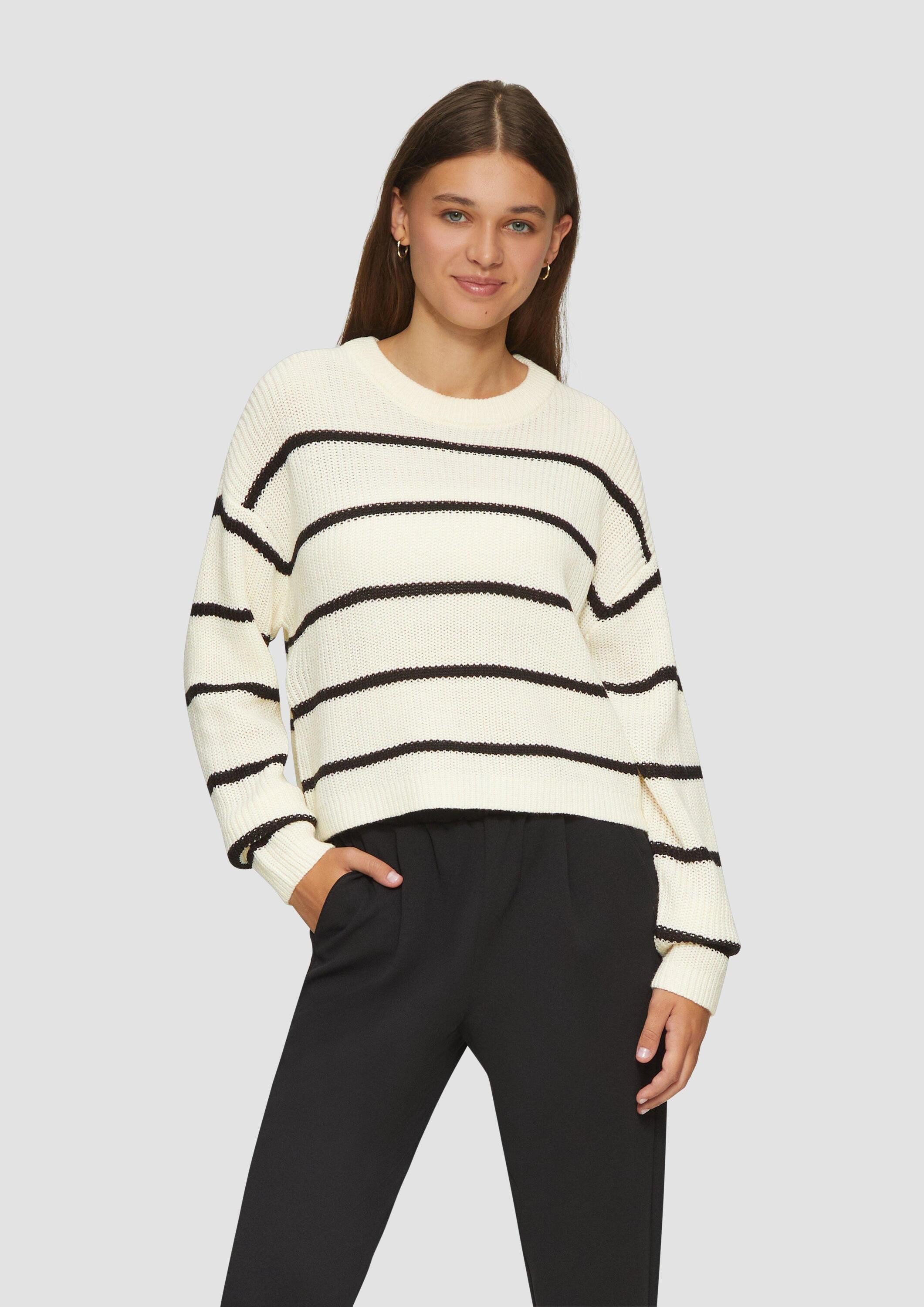 QS Longpullover Strickpullover Strickpullover mit Ringeln