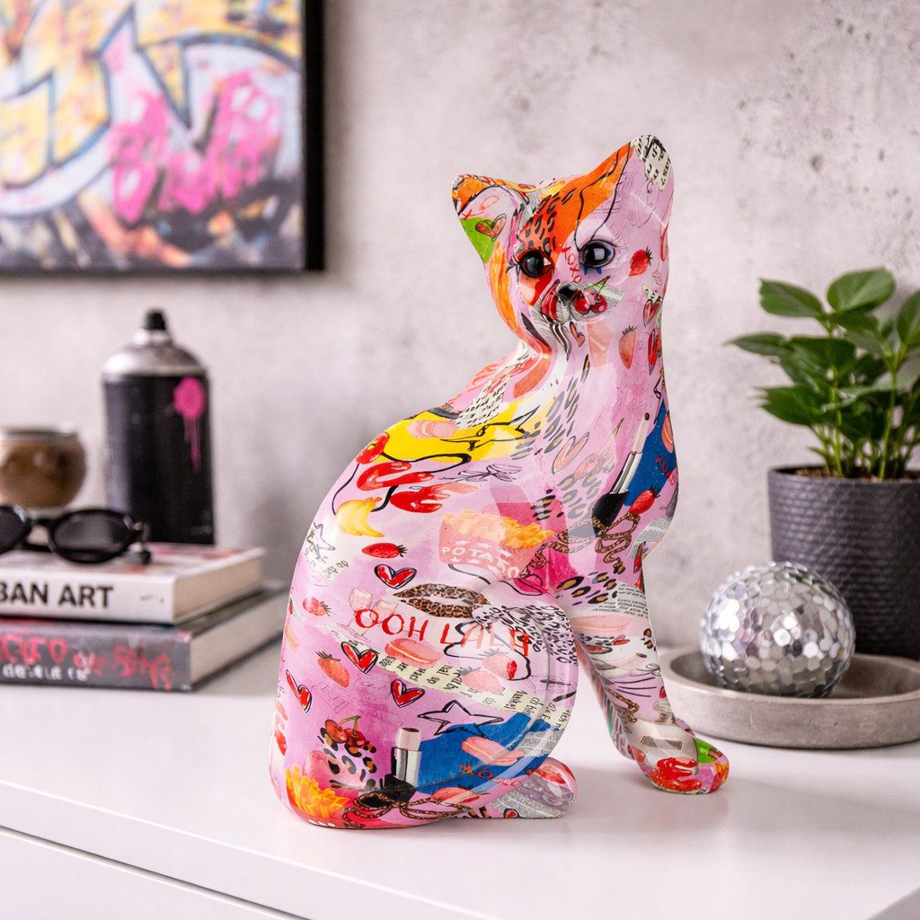 MF Tierfigur Katze Figur Liora mehrfarbig Streetart Deko 29 cm (1 St)