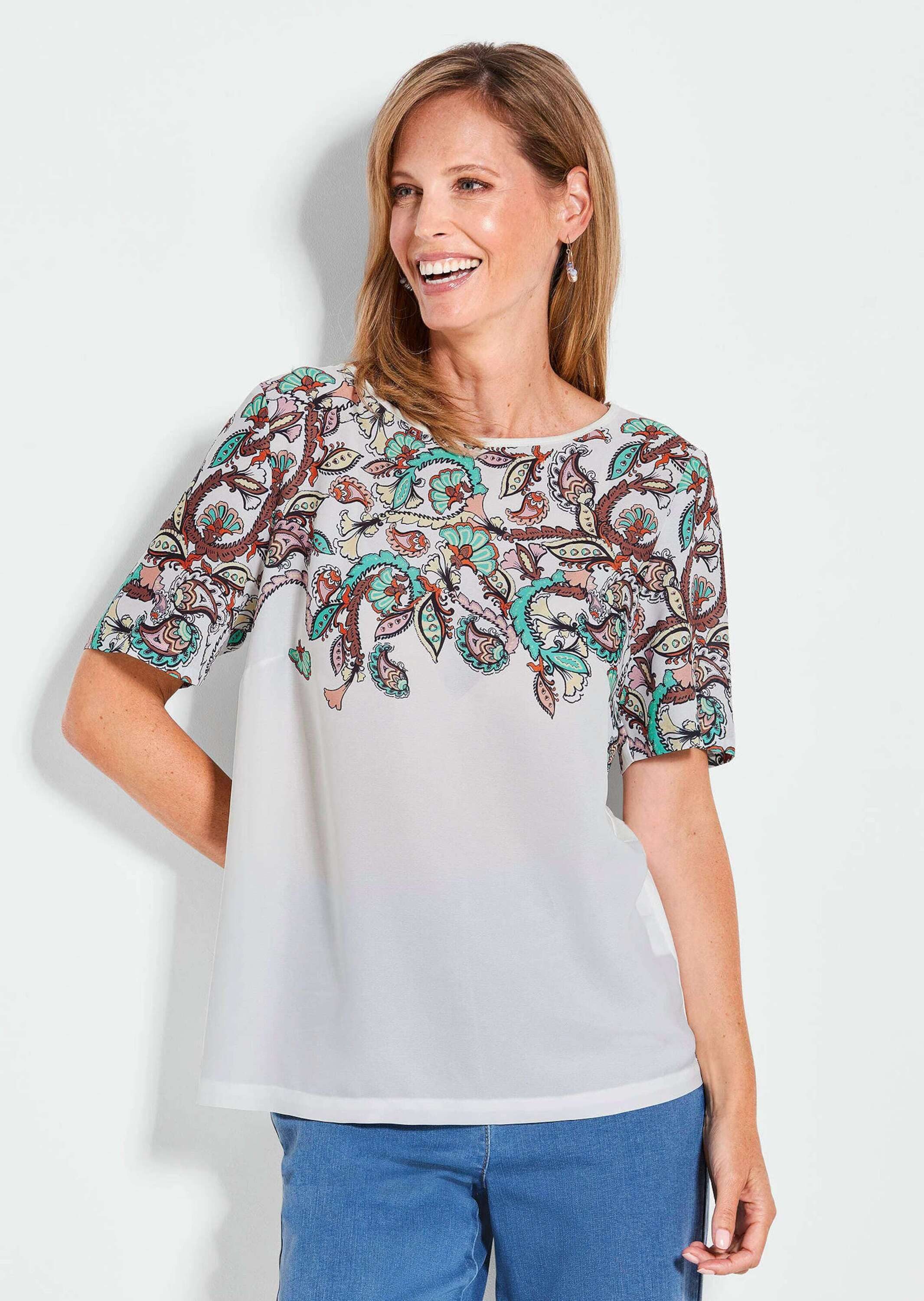 T-Shirt Elegantes Shirt mit Paisley-Design