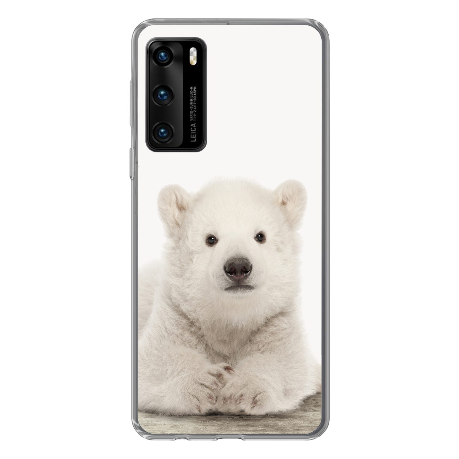 MuchoWow Handyhülle für Huawei P40 Eisbär - Tiere - Kinder - Weiß - Jungen - Mädchen, Handy Case, Silikon, Bumper Case Dünn