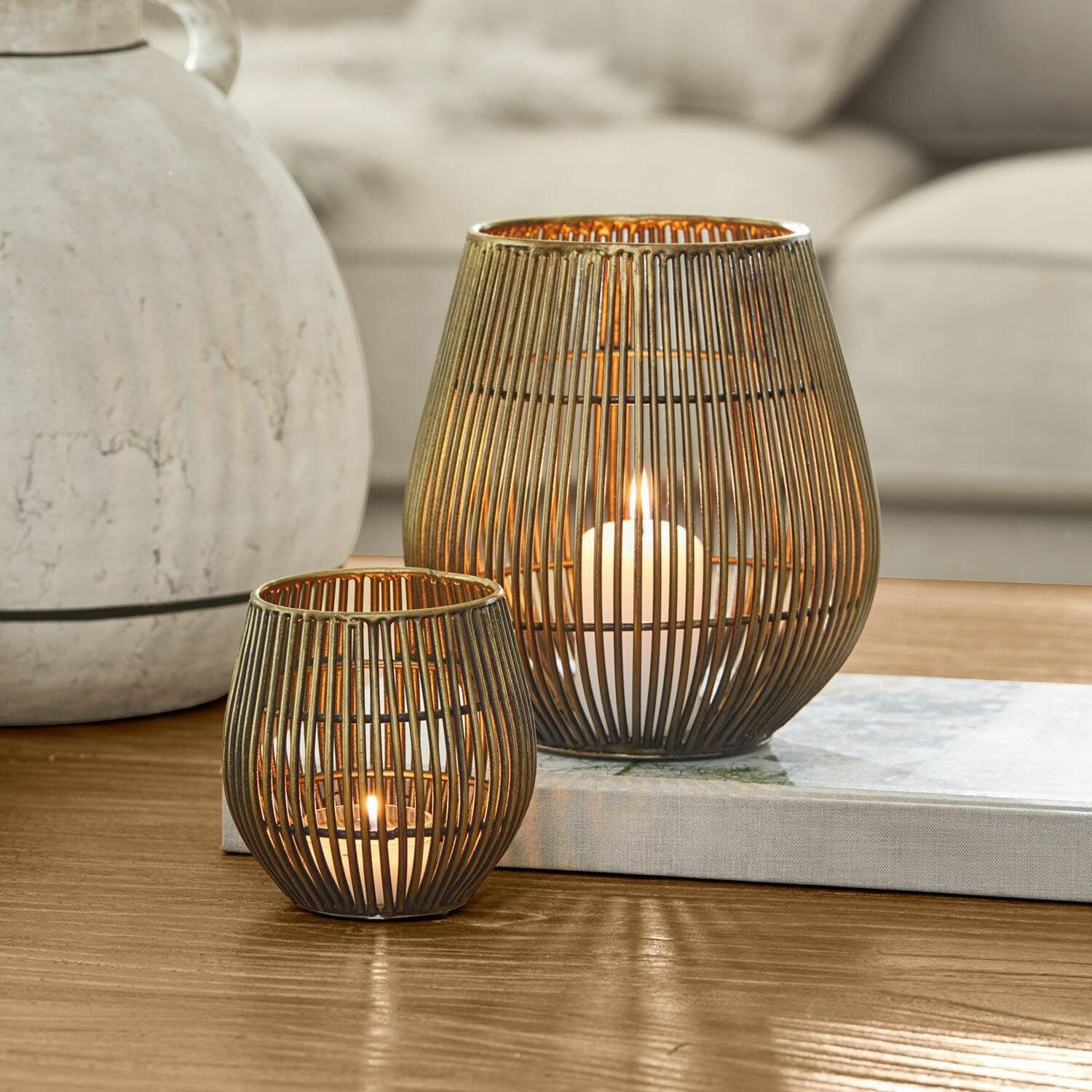 Mirabeau Windlicht Windlicht 2er Set Pontarino antikmessing (2er Set, 2er Set)