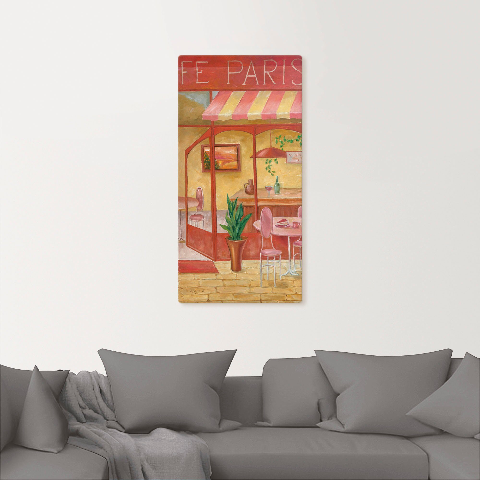 Alubild, Wandaufkleber Poster in (1 Leinwandbild, Artland als St), Größen versch. Wandbild Caféhaus, oder