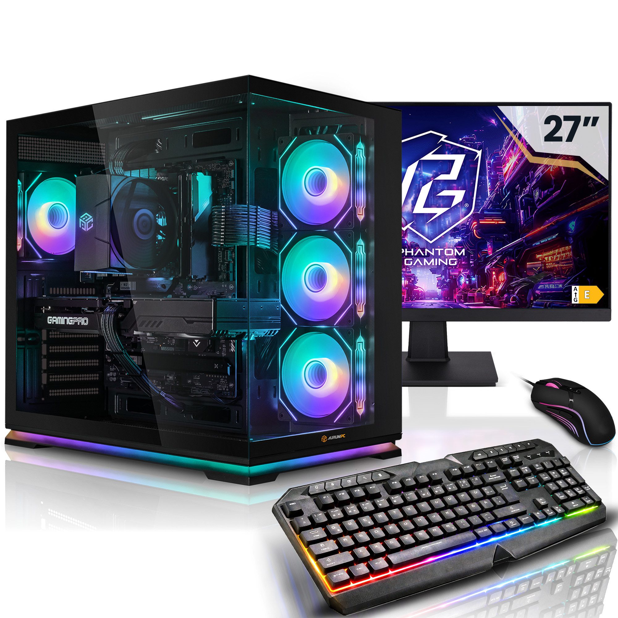 AurumPC 27"Set i7-12700KF mit RTX5070 12GB und 32GB DDR4 RAM PC-Set (27 Zoll, Intel Core i7 12700KF, GeForce RTX 5070, 32 GB RAM, 1000 GB SSD, Luftkühlung)