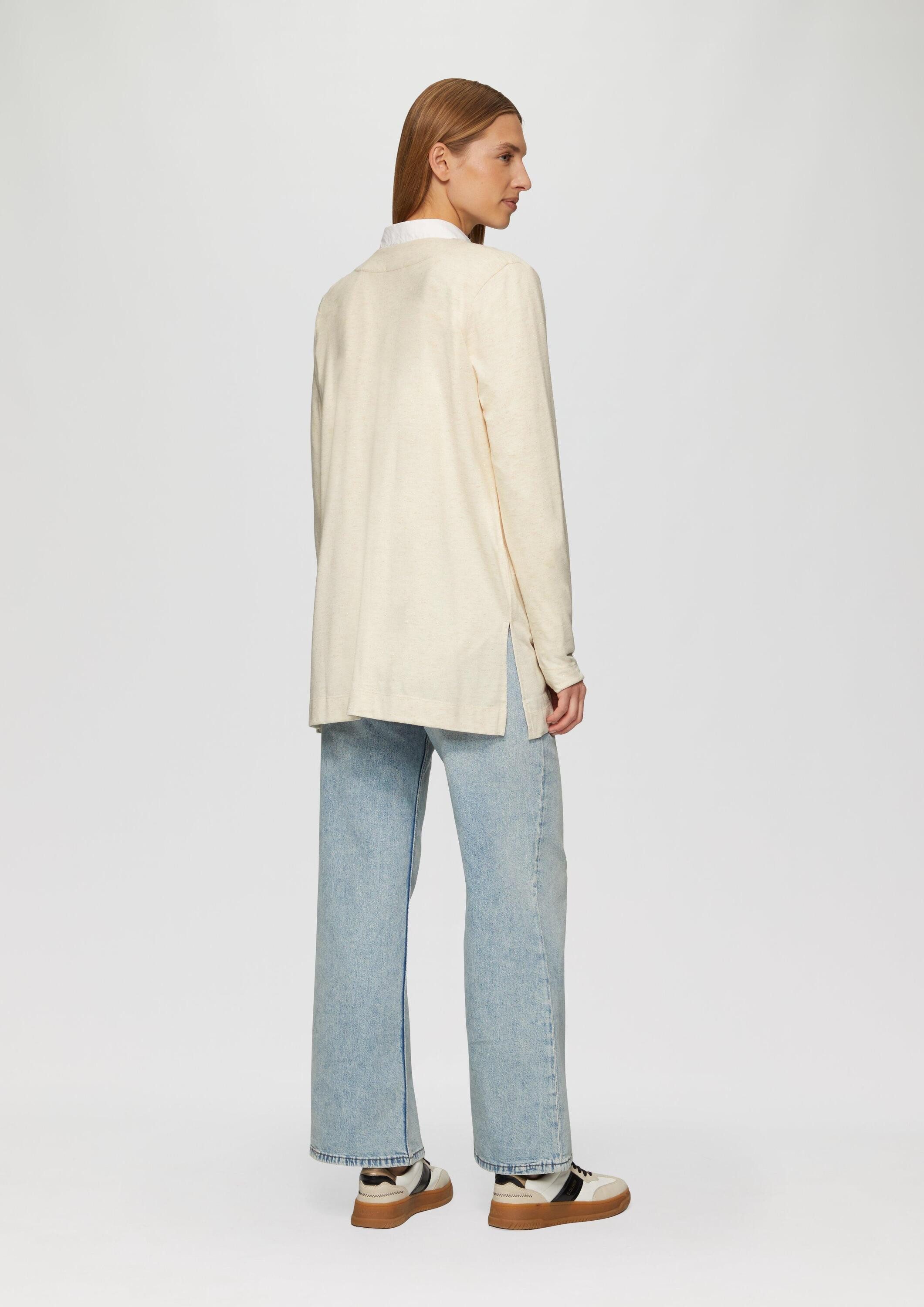 s.Oliver Cardigan Indoor-Jacke Langer Cardigan mit Glitzergarn