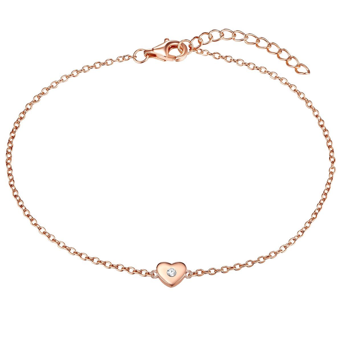 Rafaela Donata Silberarmband Herz roségold, mit Herz