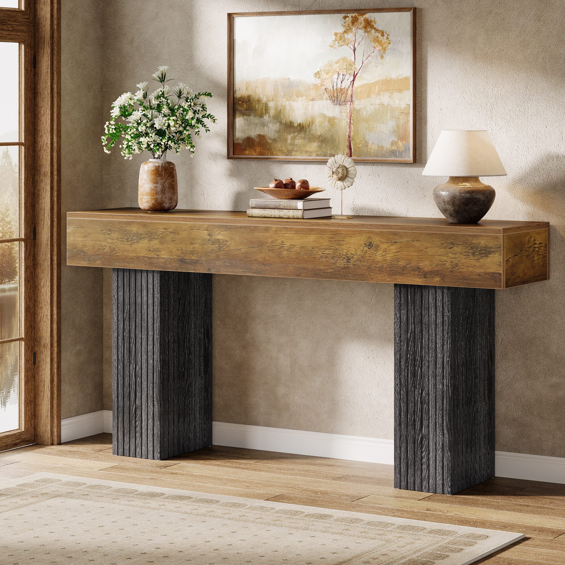 Tribesigns Konsolentisch 160 cm Schmaler Eingangstisch, Landhaus-Sofatisch hinter der Couch