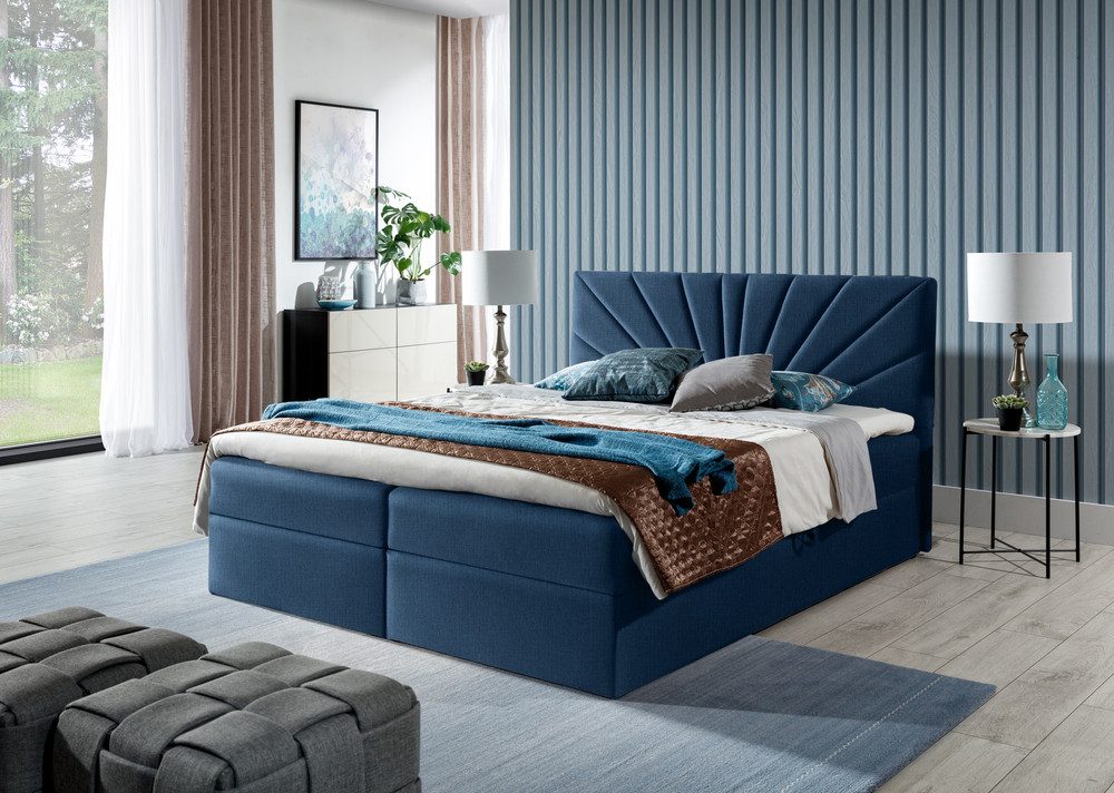 99rooms Boxspringbett Lazzaro (Schlafzimmerbett, Bett), mit Bonellfederkernmatratze und Topper, Bettkasten