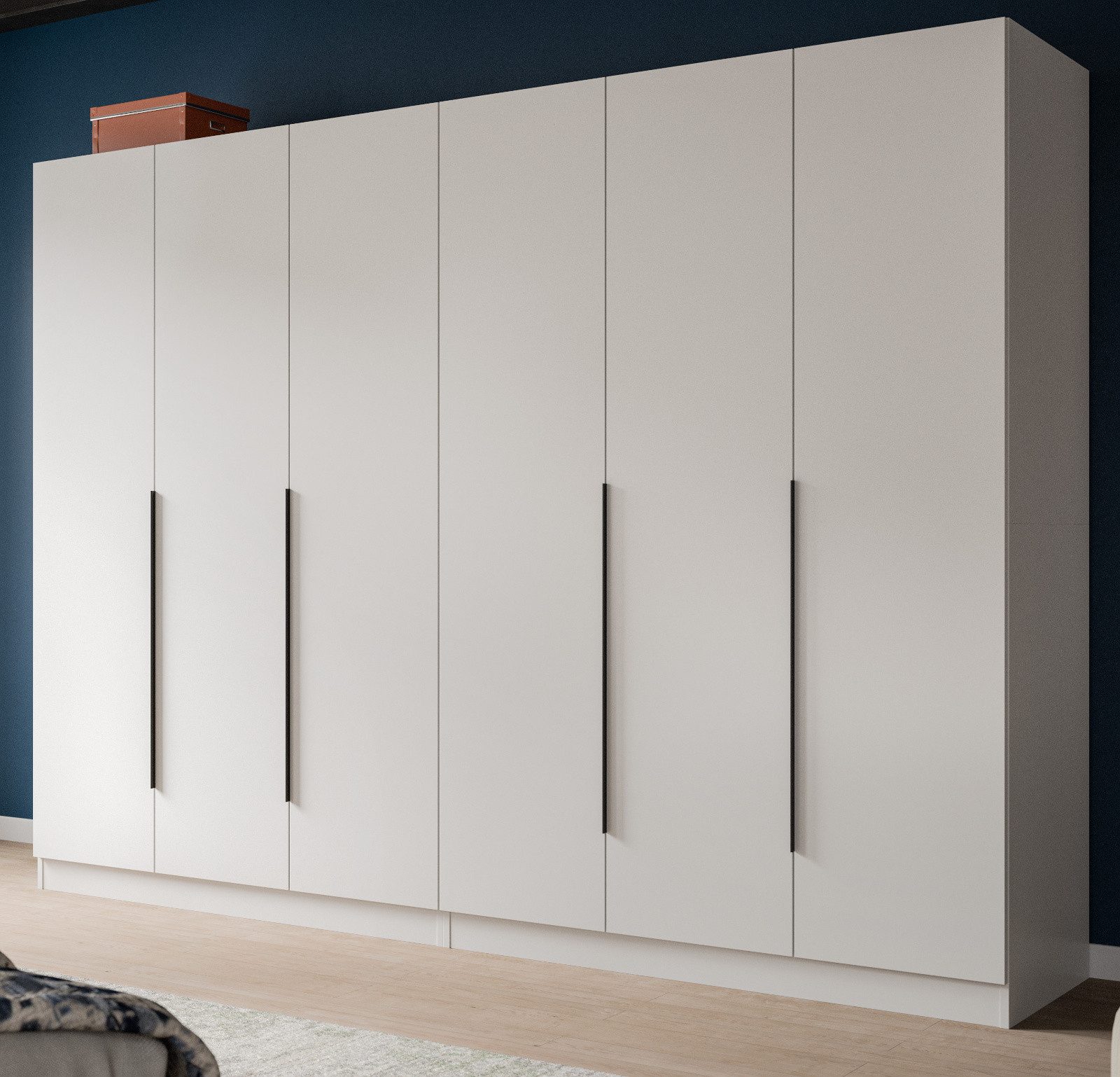 Inn.Furn Kleiderschrank Swan (Set 6-türiger / 2x 3-türiger Kleiderschrank in Weiß, Breite 240 oder 2x 120 cm) auch als 2x 3-türiger Schrank stellbar