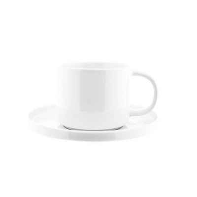Almina Tasse 6 Personen Kaffee-Tassen-Set - Weiße Tassen 200ml - 12 Teile