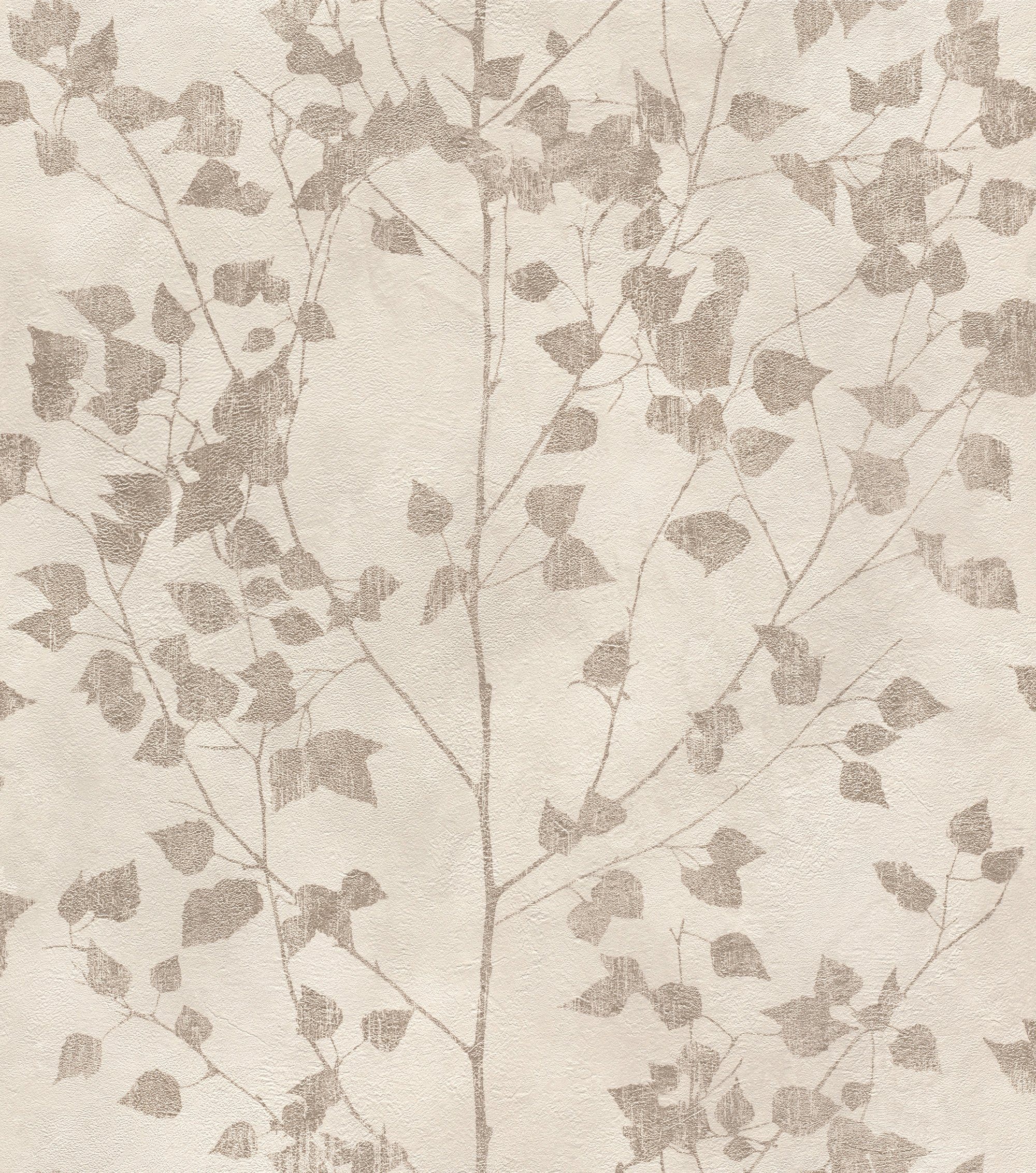geprägt, botanisch, (1 St) gemustert, Rasch Vliestapete Finca, beige