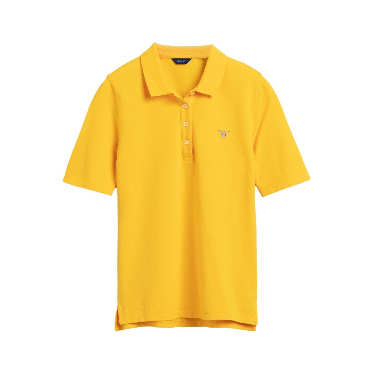 Gant Poloshirt 402210 Damen Gelb(728 The Baumwolle Poloshirt Solar Gelb) Unifarben Original aus Pique