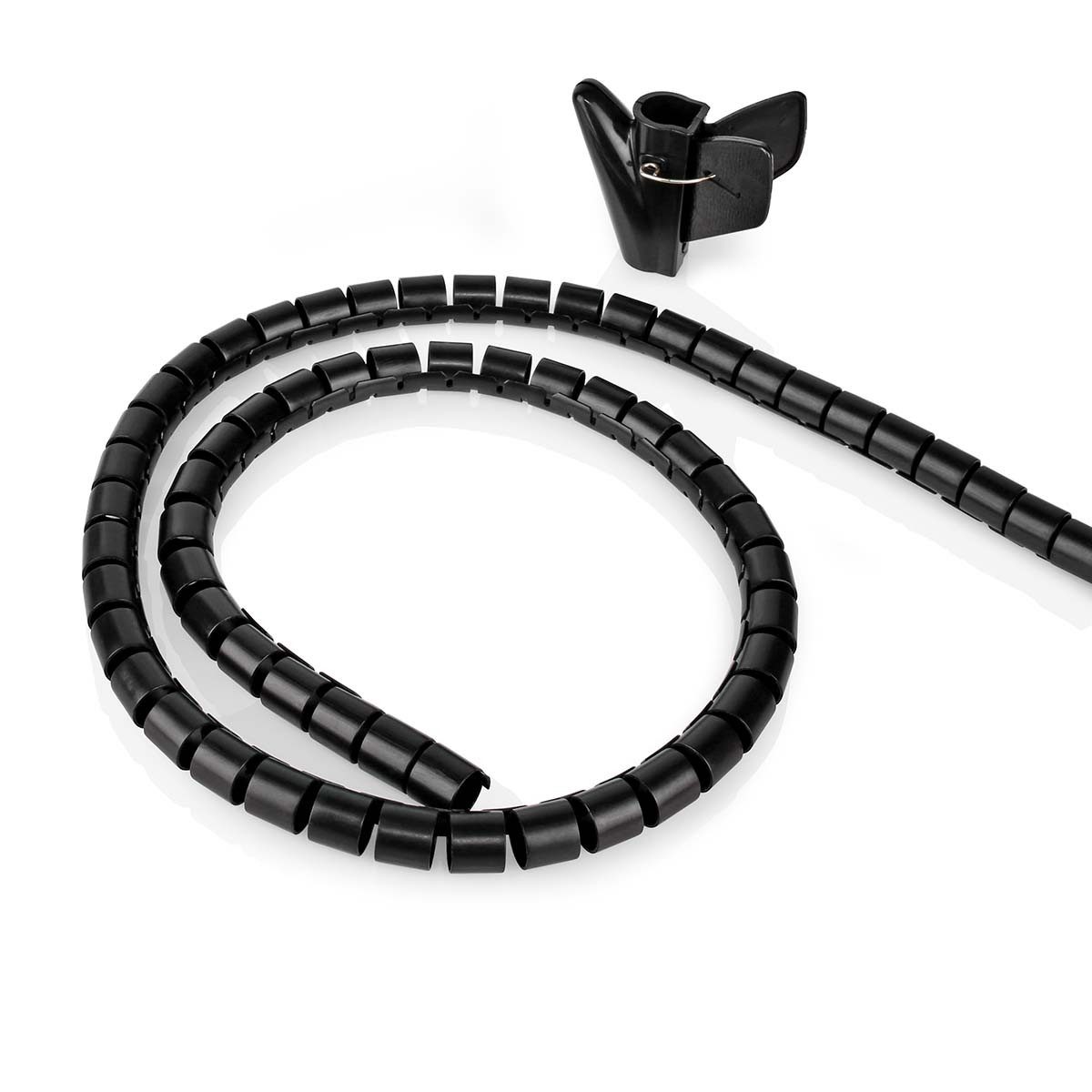 Schwarz Kabelbinder Kabelmanagement Spiralschlauch, 1 Stk., max. 16 mm, PE, Schwarz (Nein, Nein)