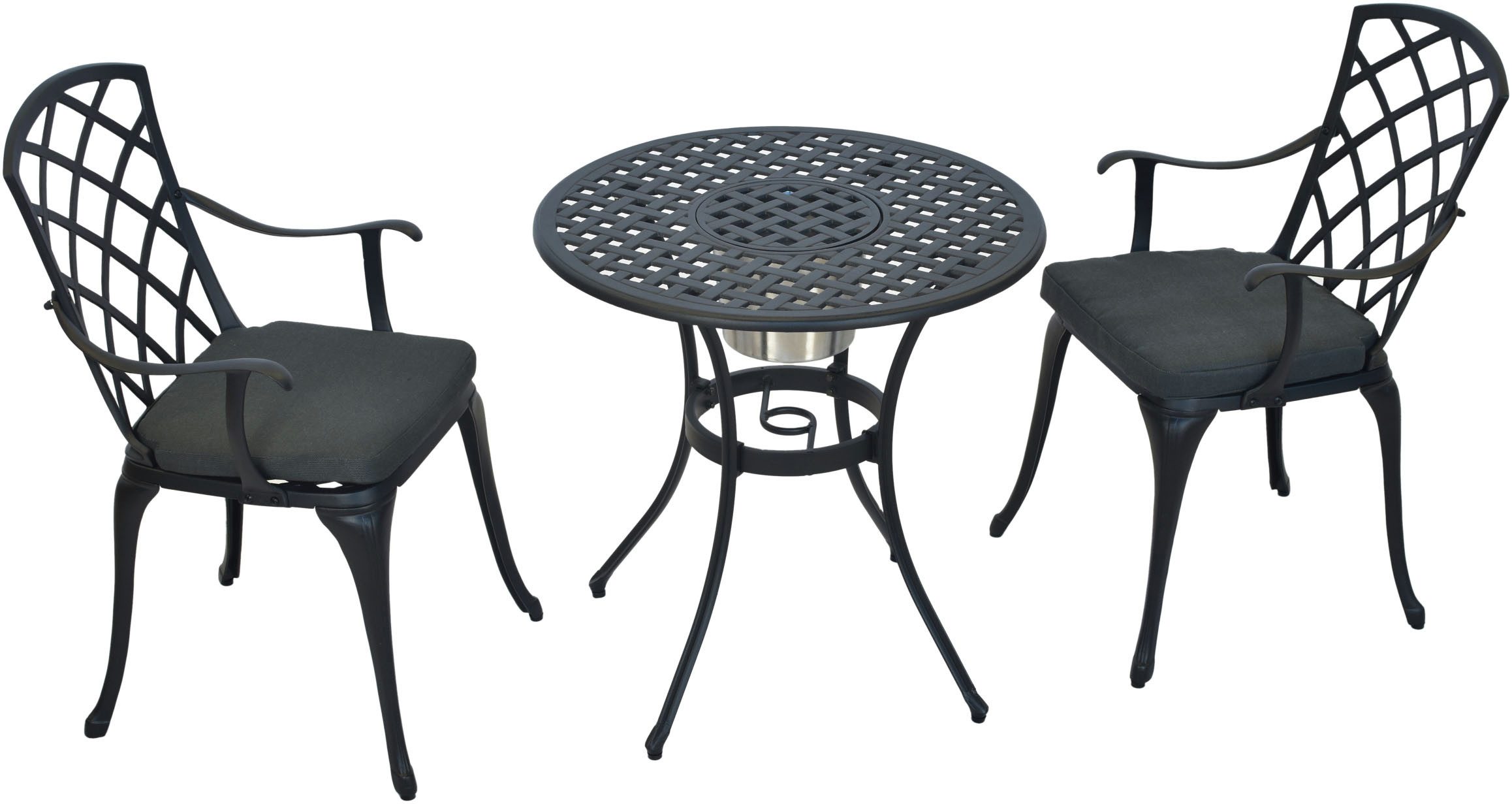 MERXX Garten-Essgruppe »Rhodos«, (Set, 5-tlg., Aluminiumguss, Inkl. Auflagen), Tisch: Øx H: 70x70 cm