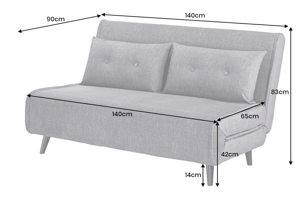 riess-ambiente Relaxsessel SMART MULTIFUNCTION 140cm grau - Samt, Bettfunktion, FSC-zertifiziert (Einzelartikel, 1-St), Ausziehbarer Schlafsessel - ideal für Arbeits-, Wohn- und Gästezimmer