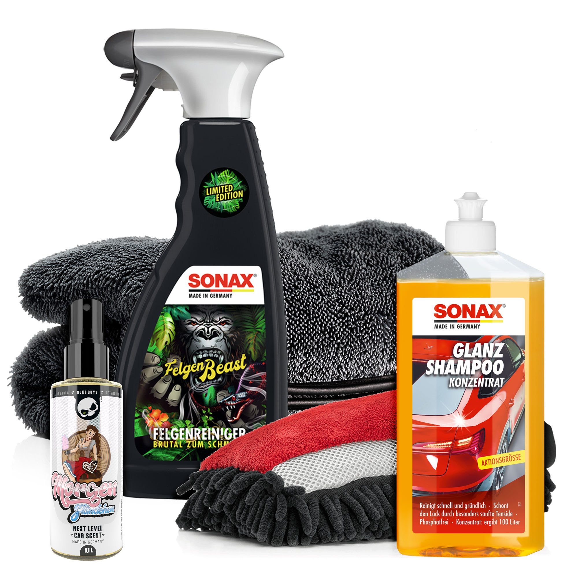 Sonax Glanz Shampoo Waschset #3 mit Nuke Guys Car Scent 500ml Auto-Reinigungsmittel
