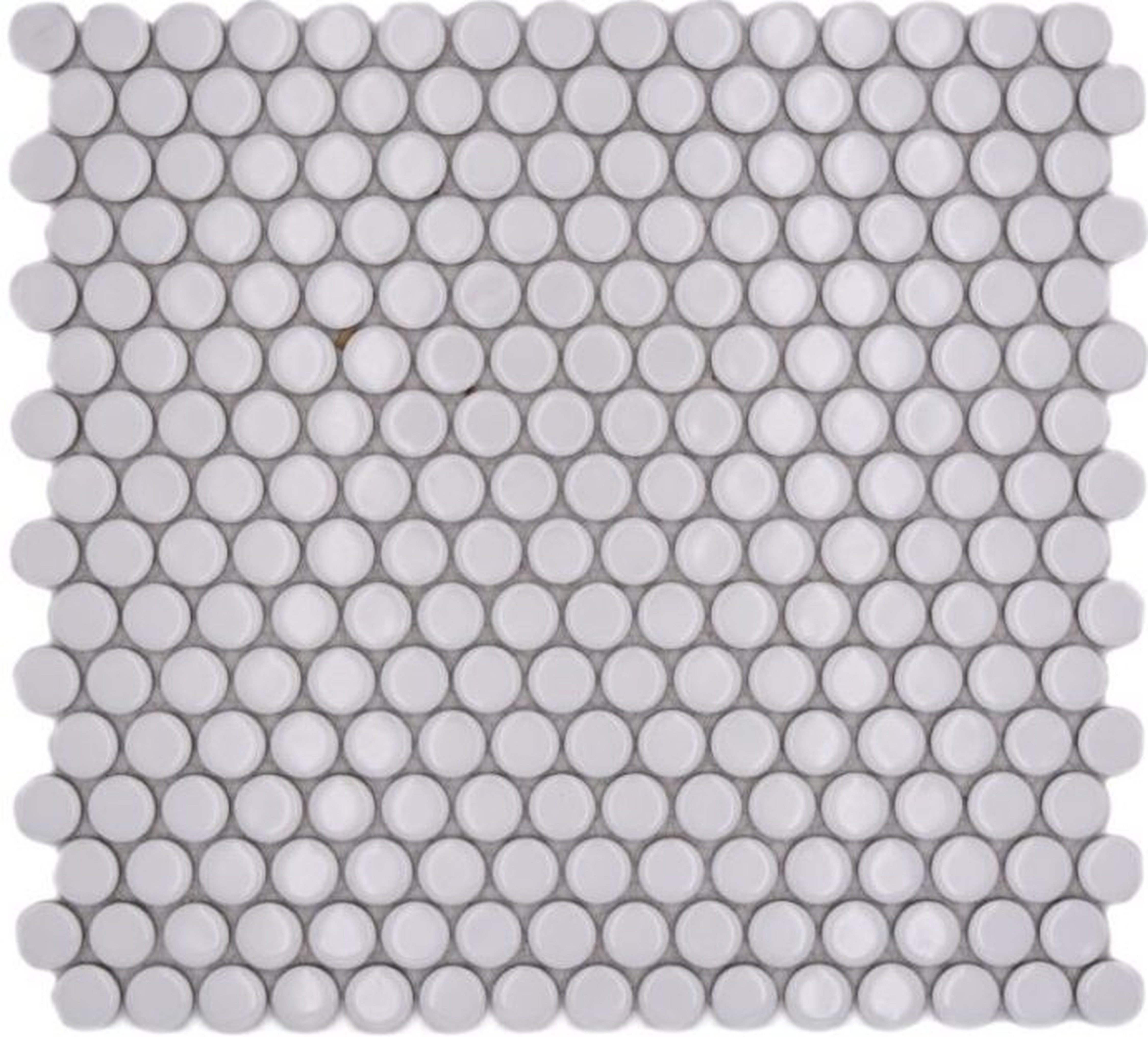 Mosani Mosaikfliesen Knopfmosaik LOOP Rundmosaik weiß glänzend Wand Küche Dusche BAD, Keramik, weiß, Bodengeeignet Frostbeständig