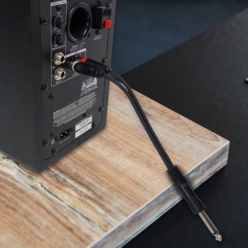 keepdrum YC017 Audio-Adapter Stereo RCA-Cinch Stecker zu 6,35mm Klinke Stecker Mono, 25 cm, Y-Adapter Splitter