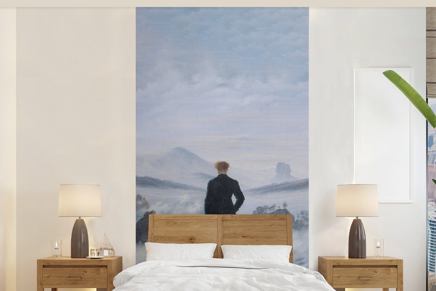 MuchoWow Fototapete Der Wanderer über dem Nebelmeer - Caspar David Friedrich - Kunstwerk, Matt, bedruckt, (2 St), Vliestapete für Wohnzimmer Schlafzimmer Küche, Fototapete