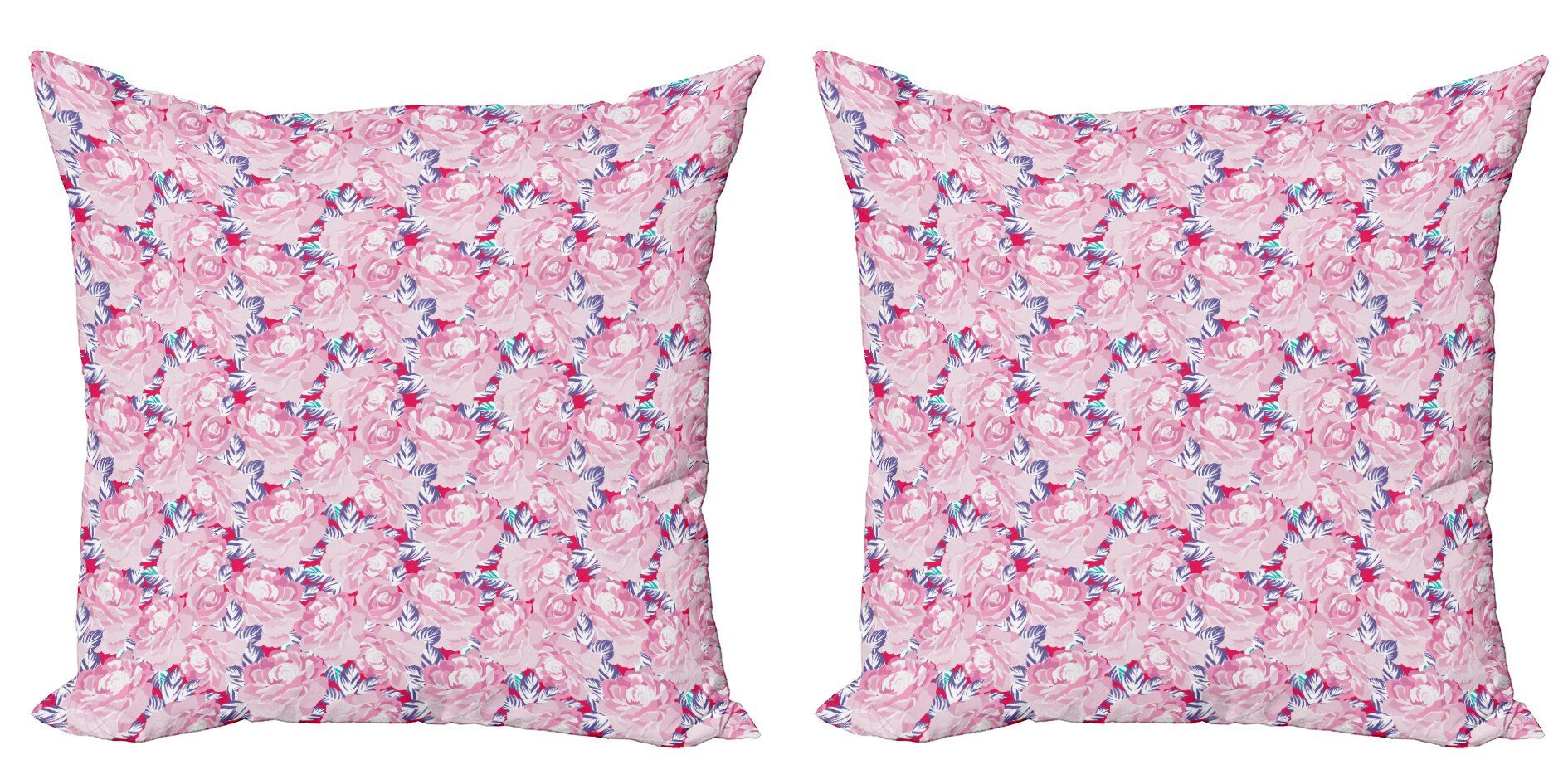 Kissenbezüge Modern Accent Doppelseitiger Digitaldruck, Abakuhaus (2 Stück), Frühling Romantische Rosen-Blüten